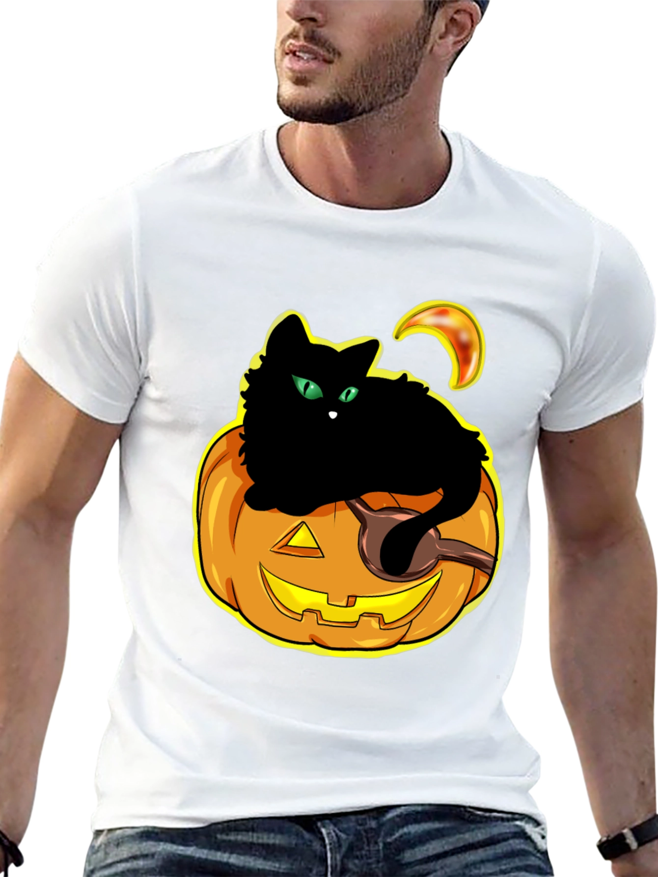 Halloween Cat Pumpkin T-Shirt