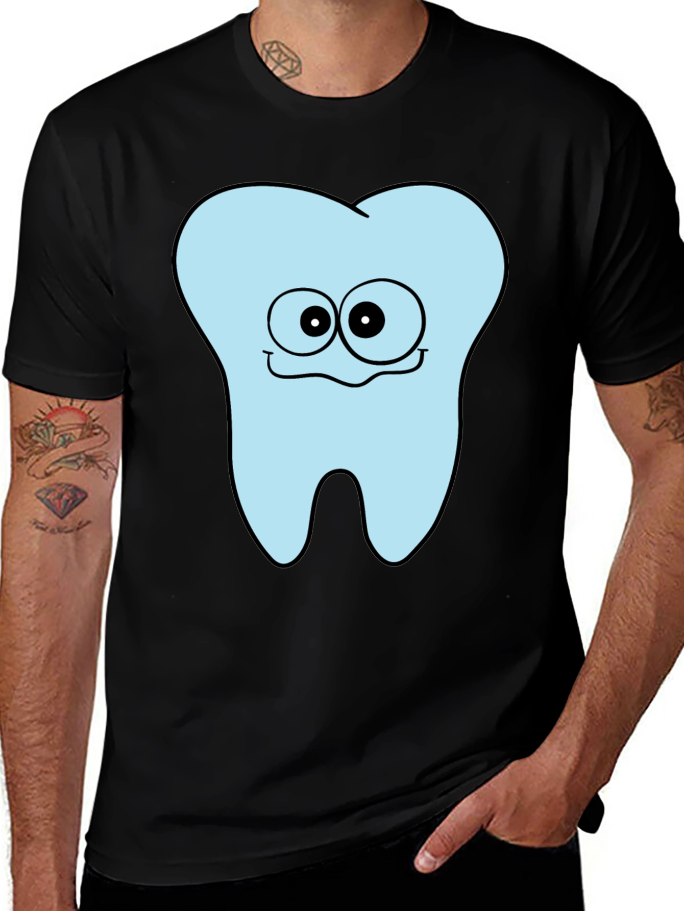 Cartoon Tooth Graphic Tee - Dentist Humor Shirt