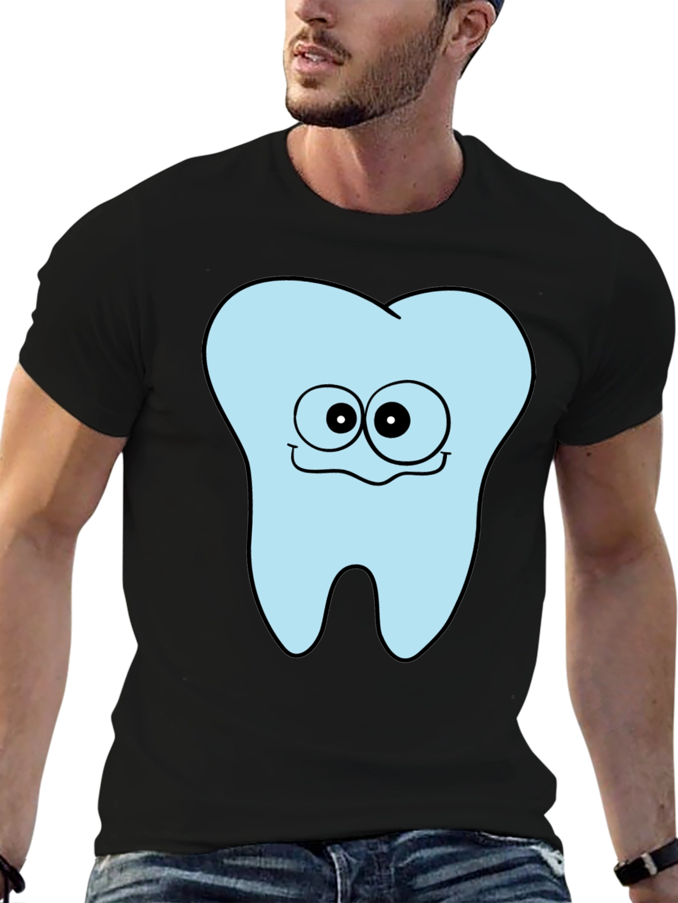 Cartoon Tooth Graphic Tee - Dentist Humor Shirt