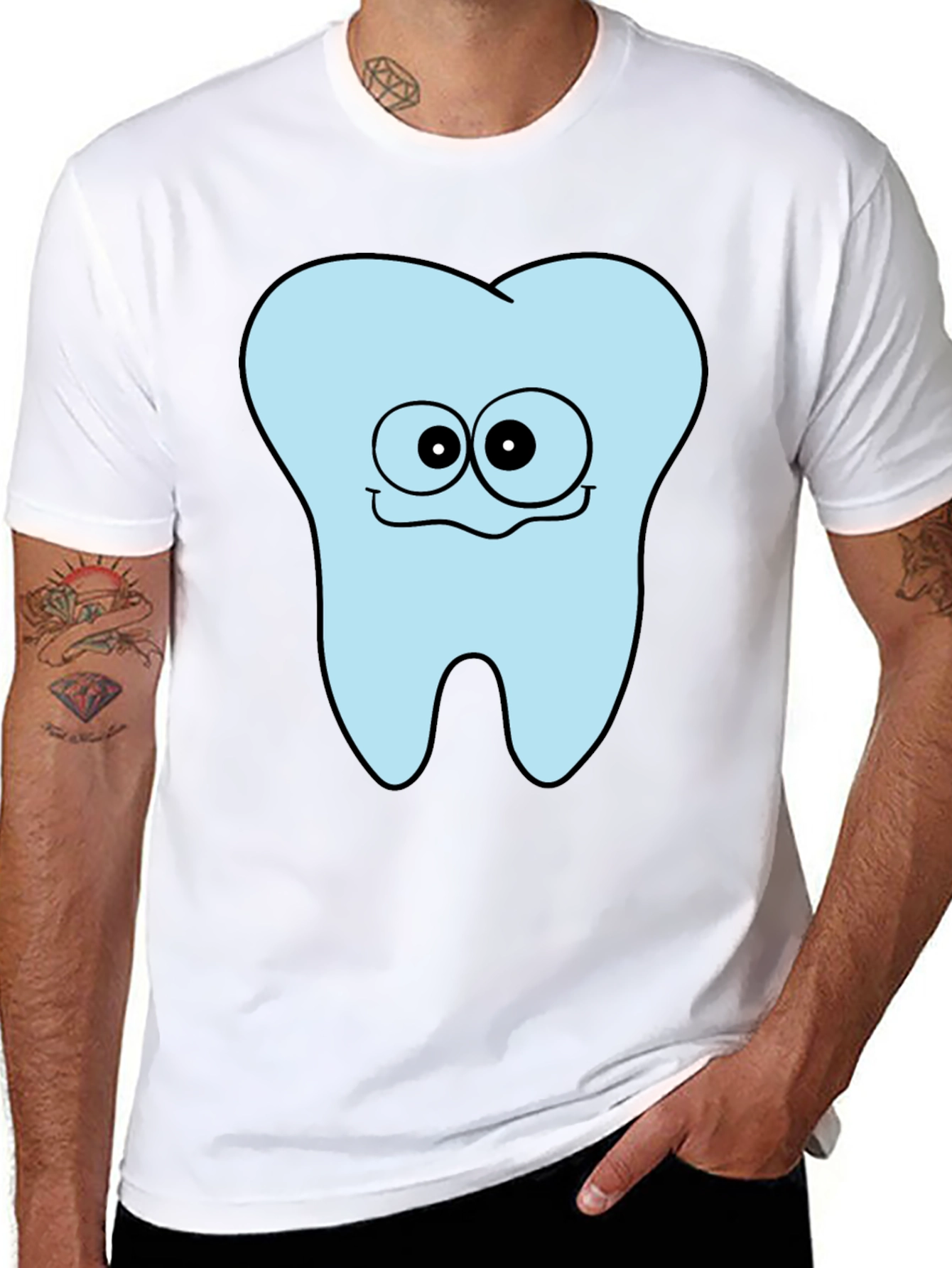 Cartoon Tooth Graphic Tee - Dentist Humor Shirt