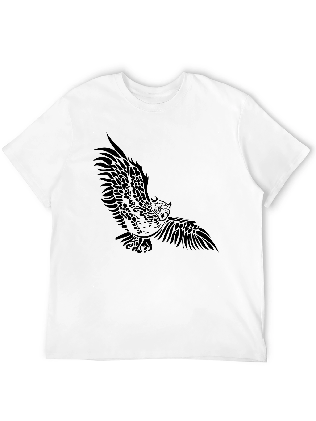 Tribal Owl Graphic Black T-Shirt
