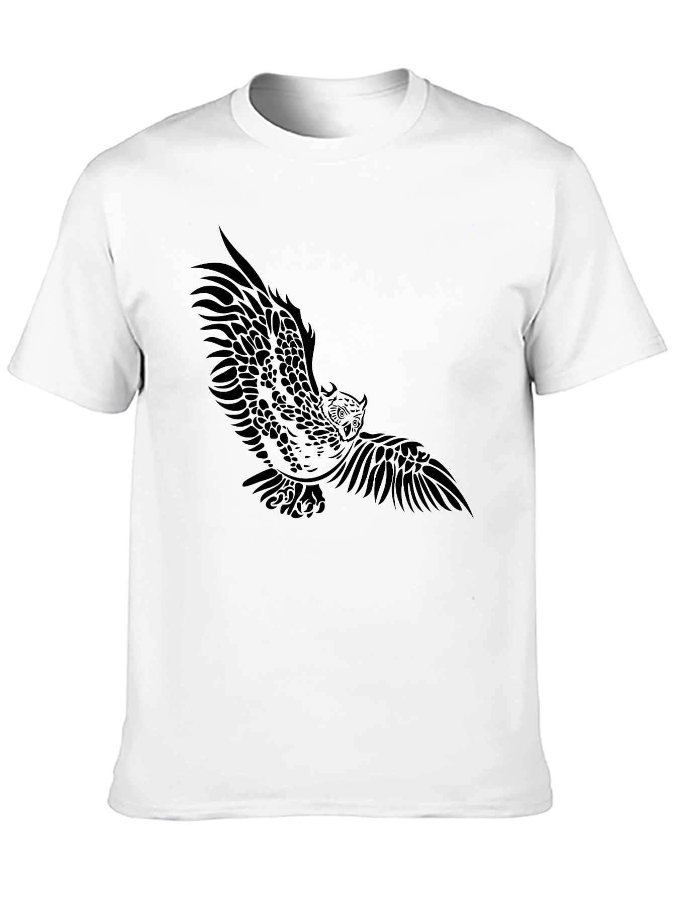 Tribal Owl Graphic Black T-Shirt