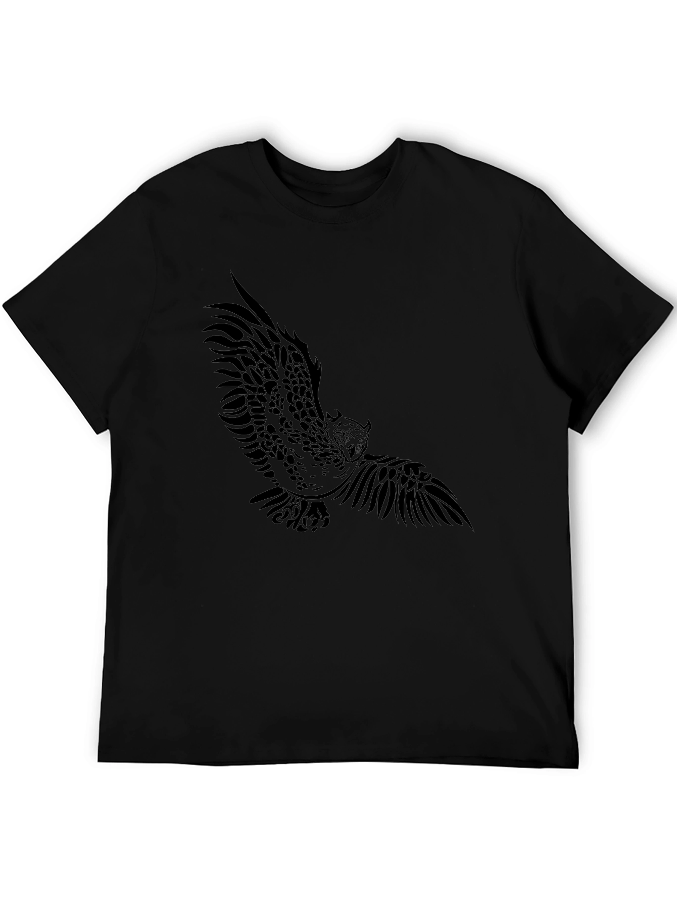 Tribal Owl Graphic Black T-Shirt