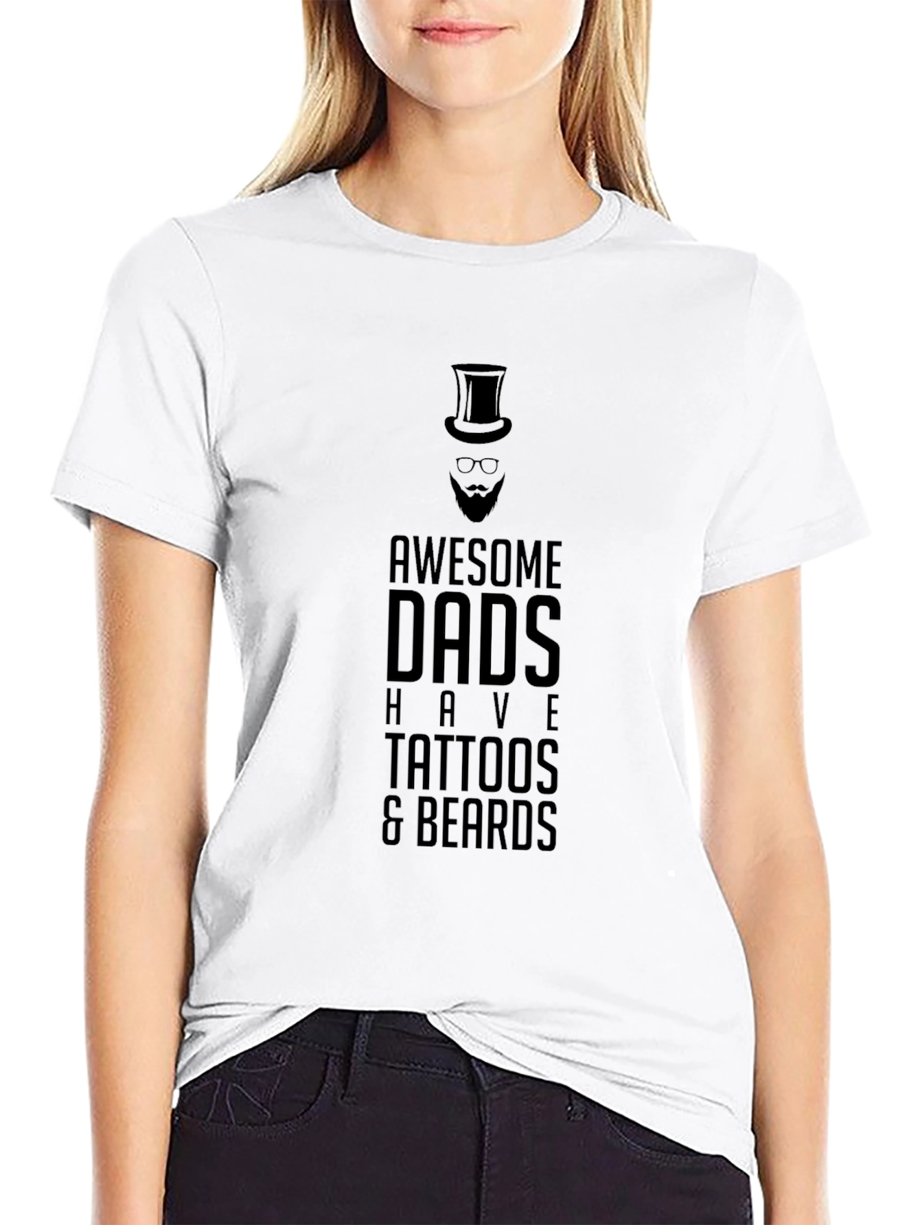 Awesome Dads Tattoos & Beards Graphic T-Shirt