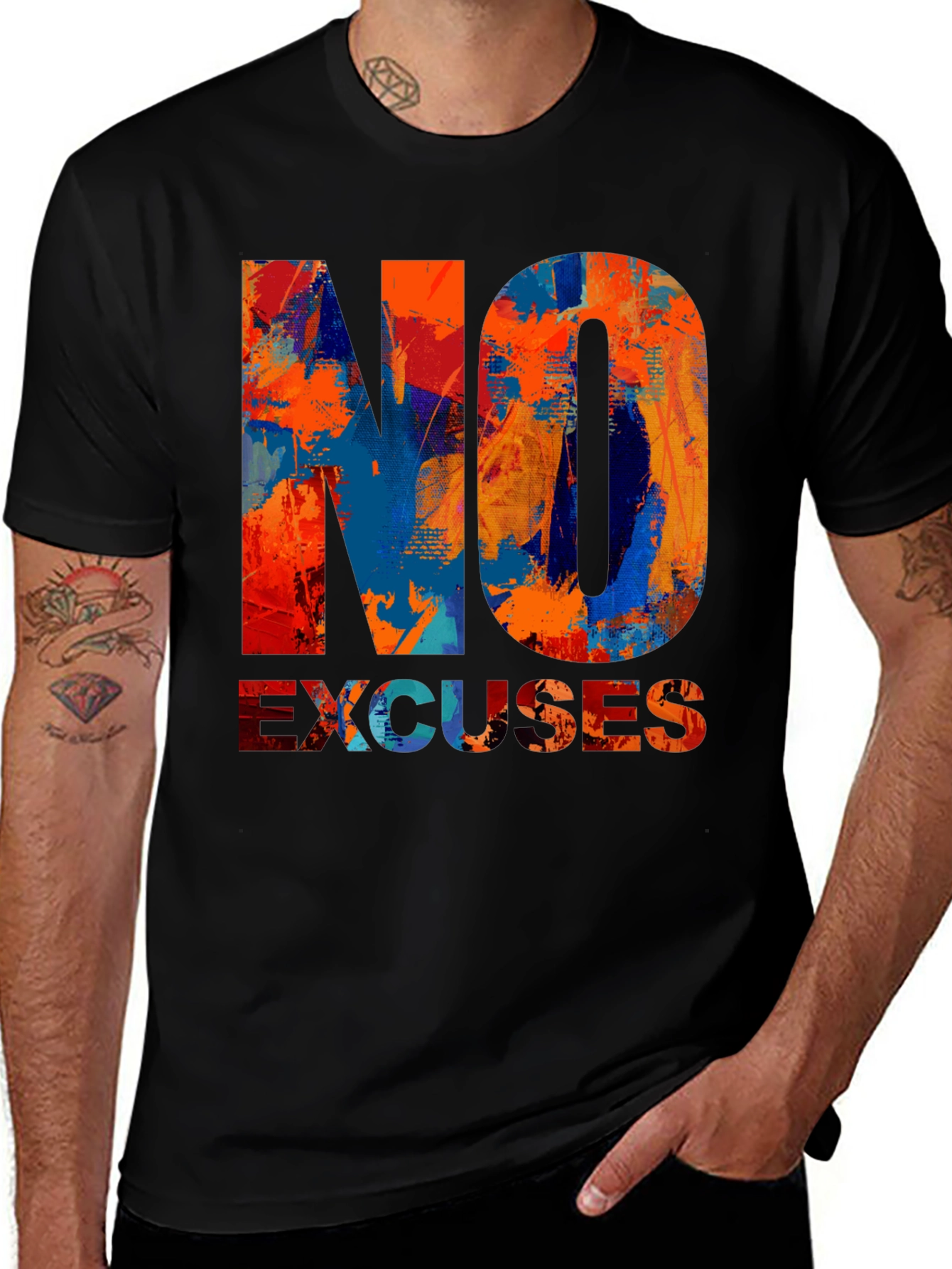 No Excuses Graphic T-Shirt - Motivational Design