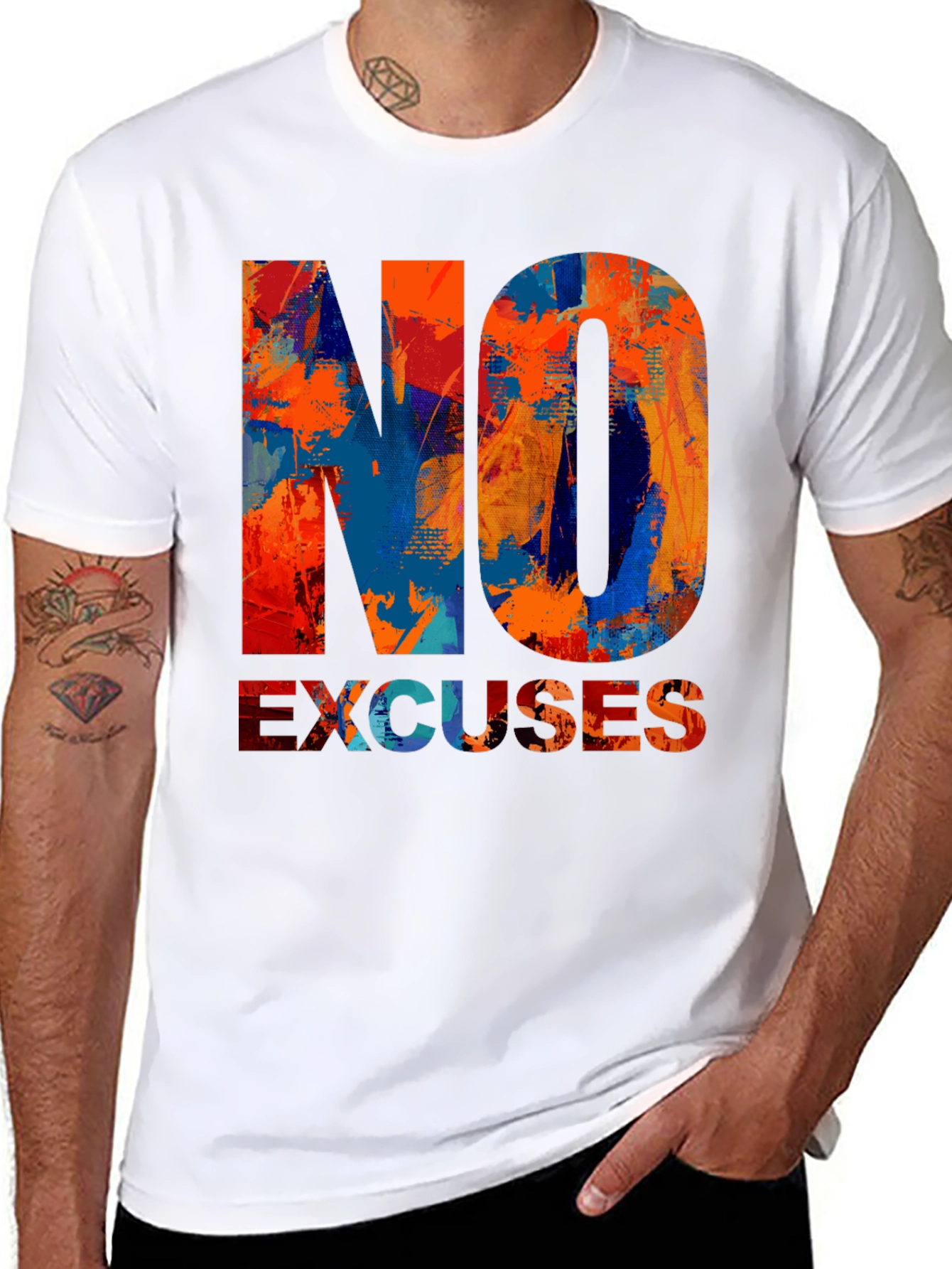 No Excuses Graphic T-Shirt - Motivational Design