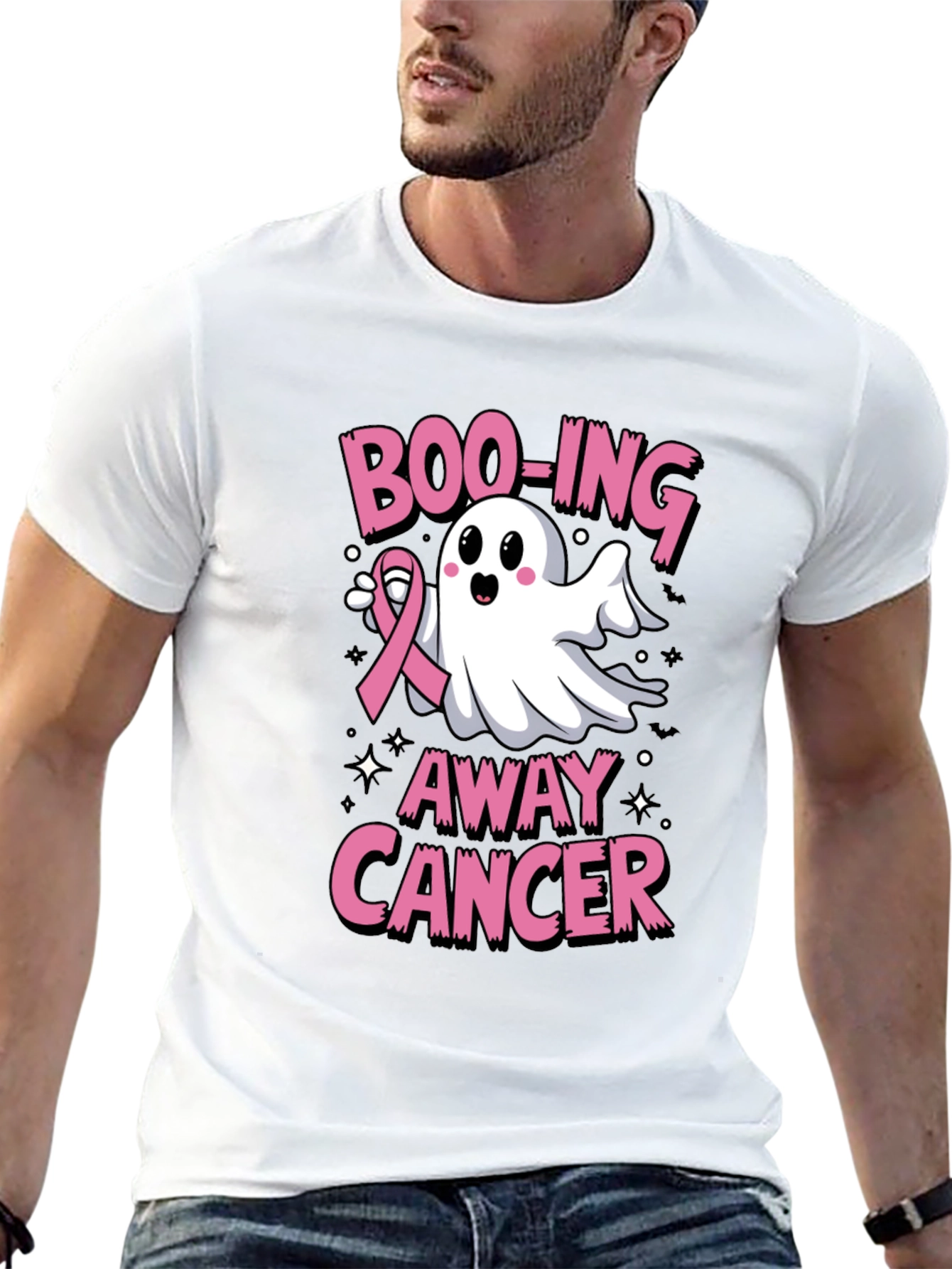Boo-ing Away Cancer Ghost T-Shirt