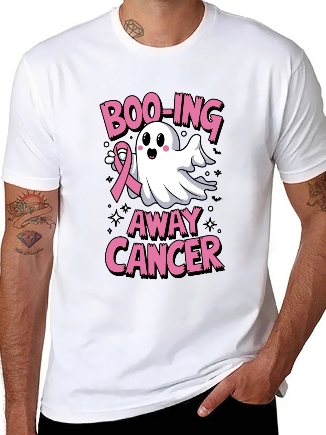 Boo-ing Away Cancer Ghost T-Shirt