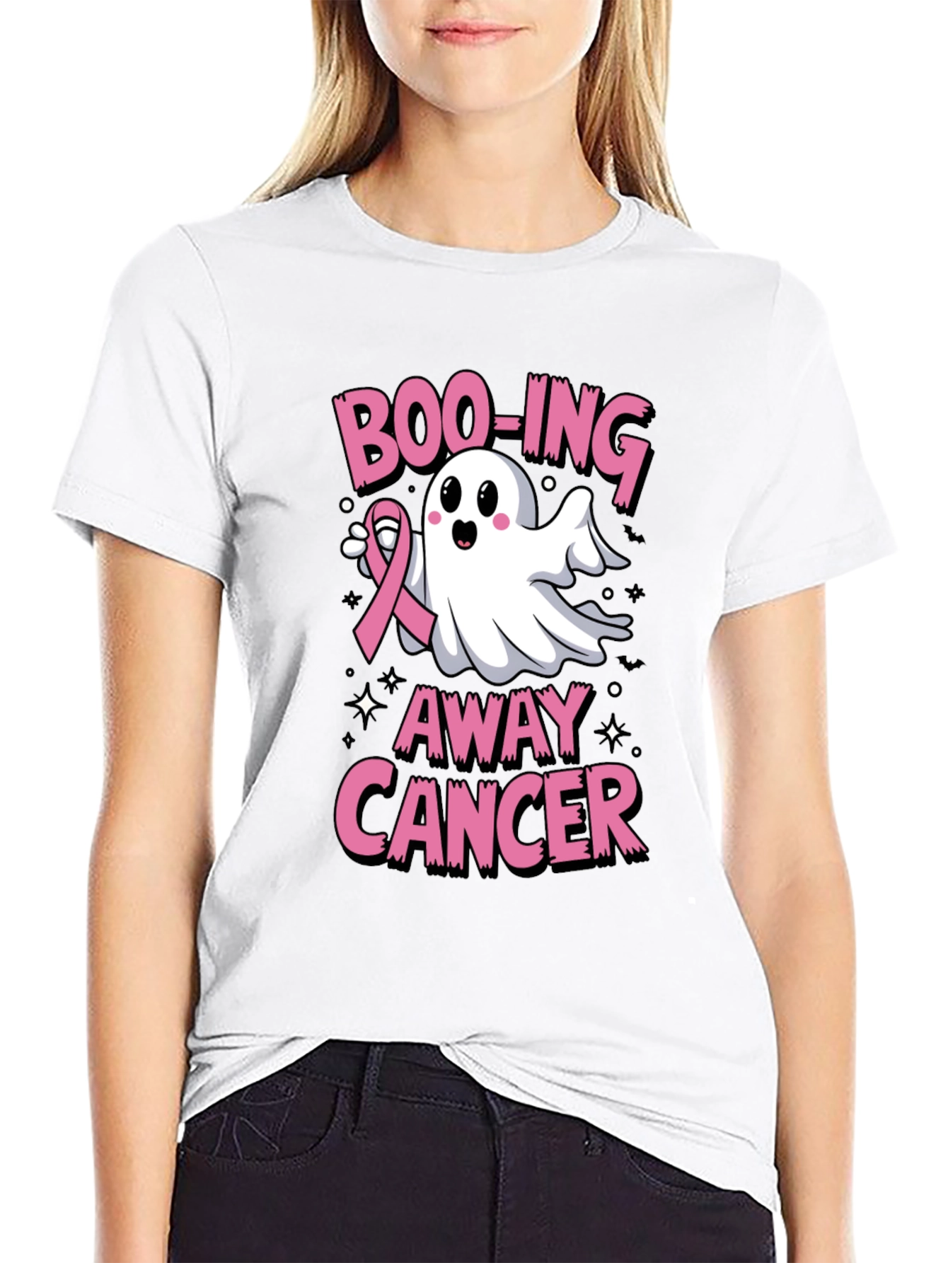Boo-ing Away Cancer Ghost T-Shirt