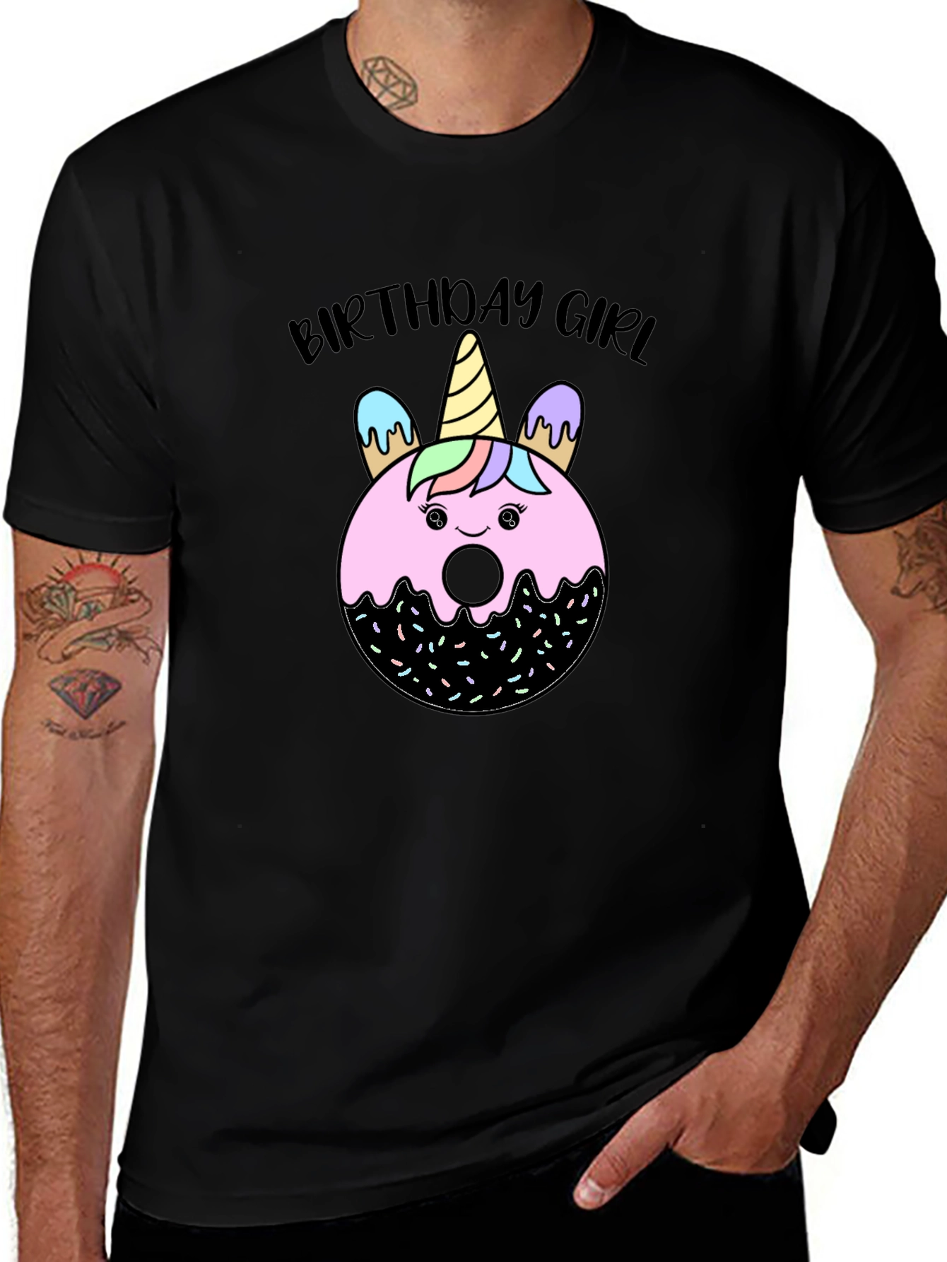 Birthday Girl Unicorn Donut T-Shirt