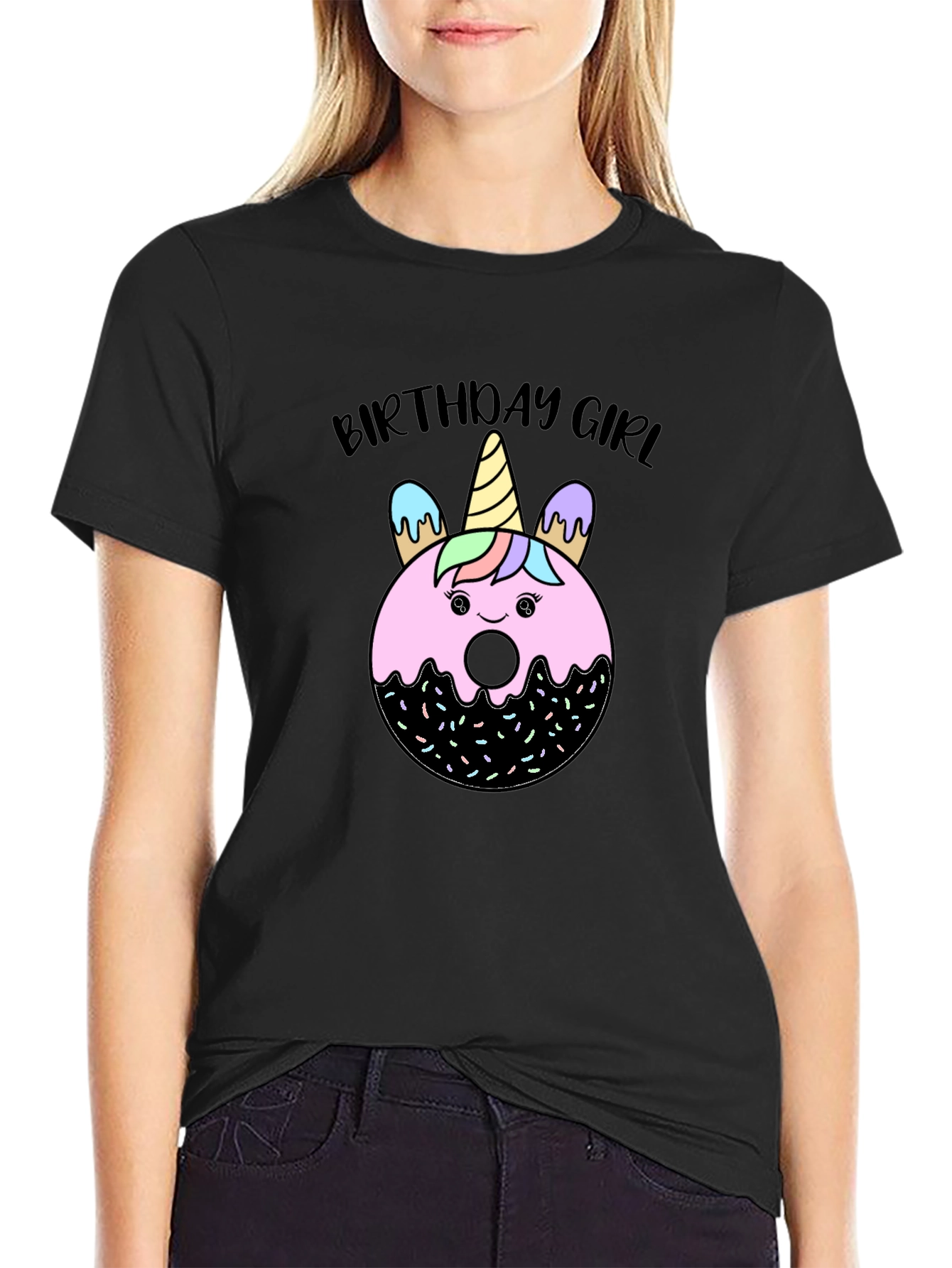 Birthday Girl Unicorn Donut T-Shirt