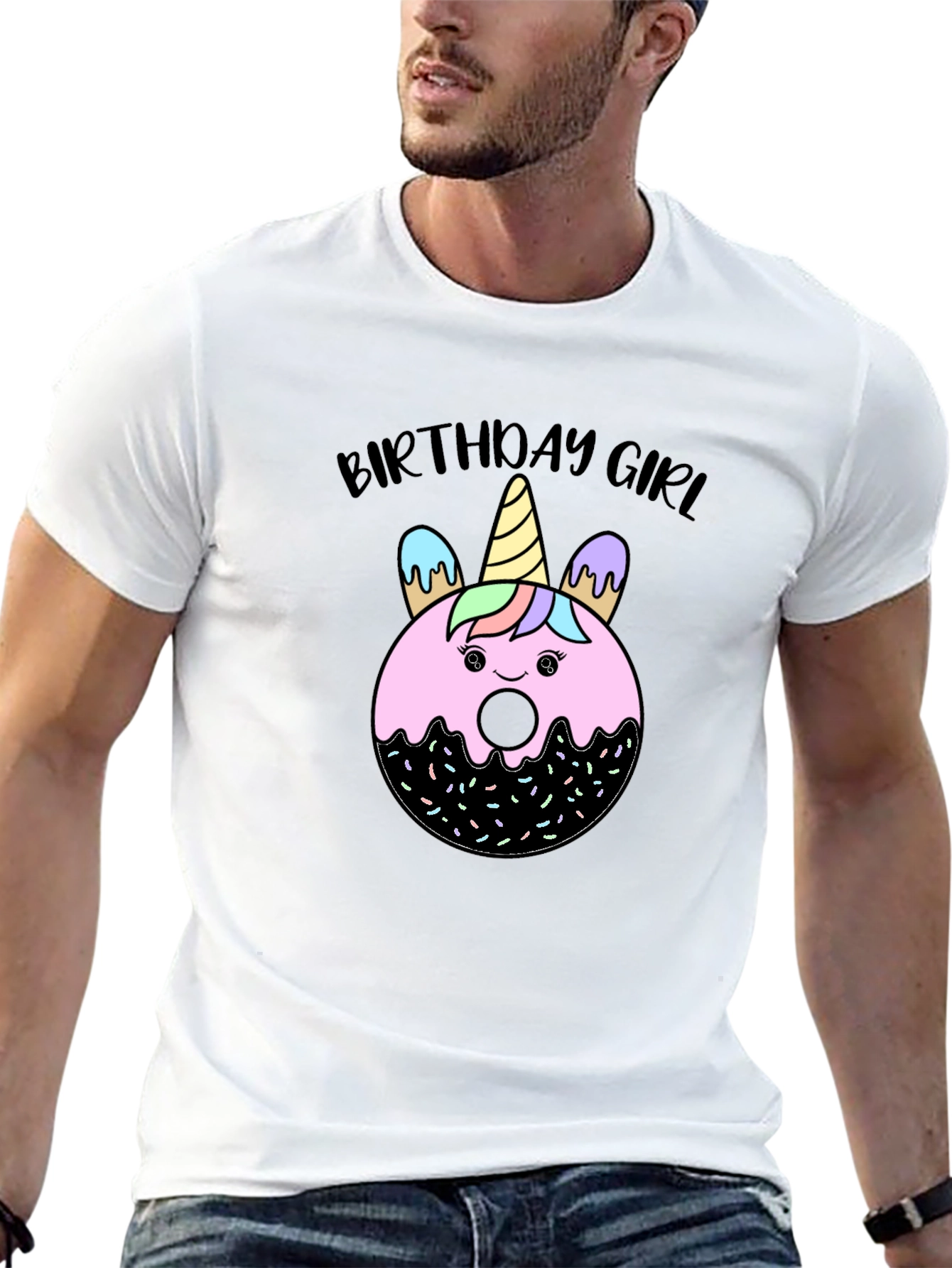 Birthday Girl Unicorn Donut T-Shirt