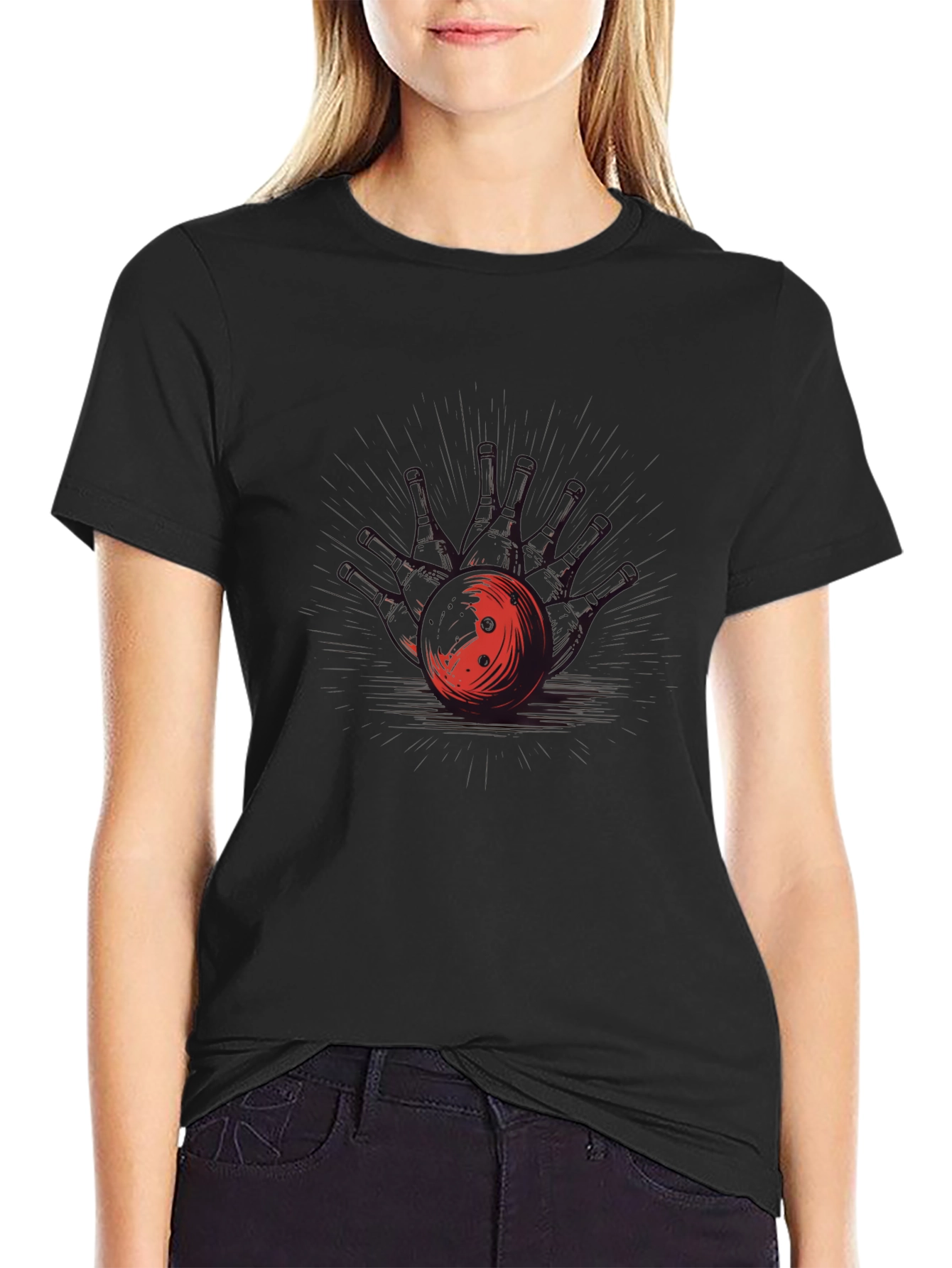 Unique Graphic Tee - Bowling Ball Design