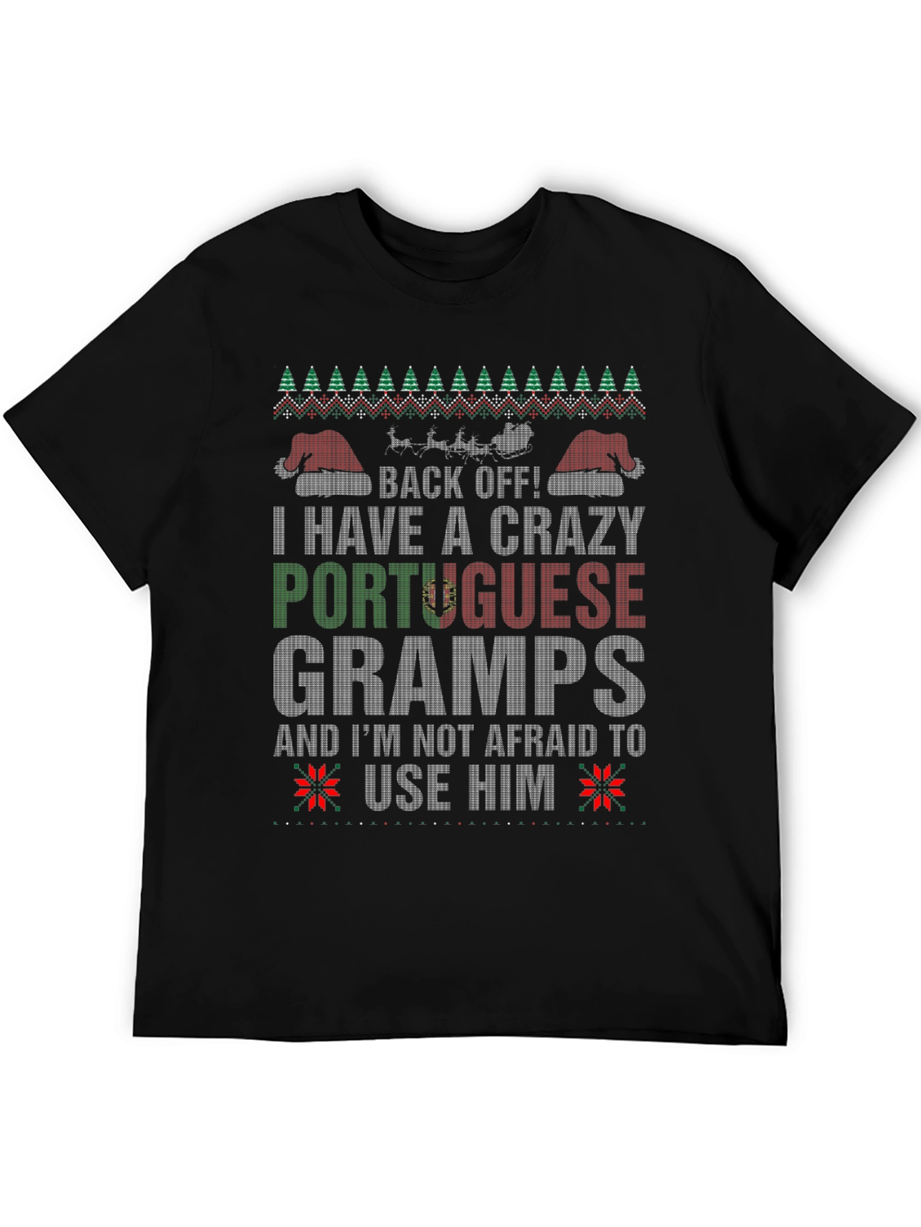 Crazy Portuguese Gramps Christmas Sweater T-Shirt