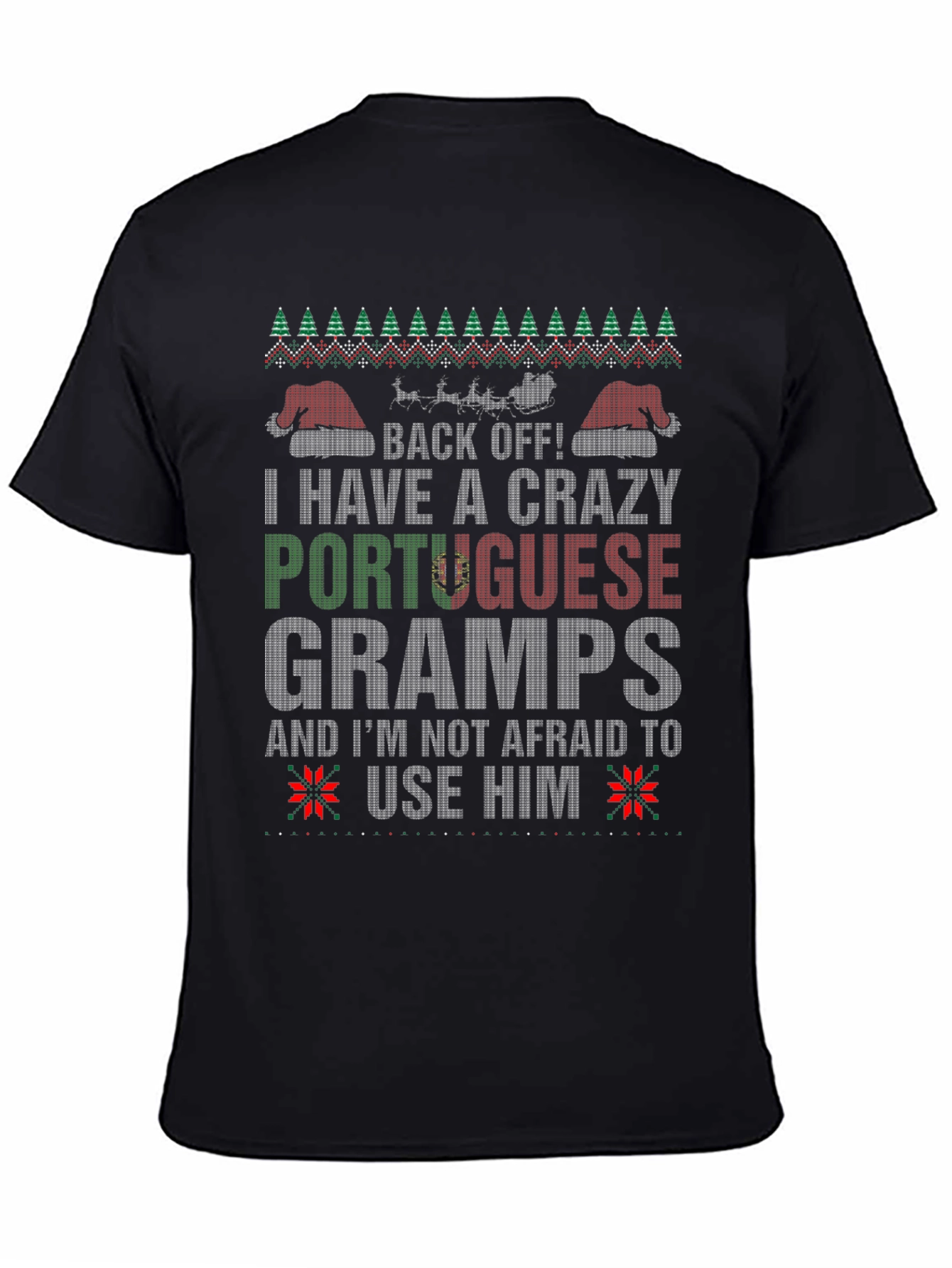 Crazy Portuguese Gramps Christmas Sweater T-Shirt