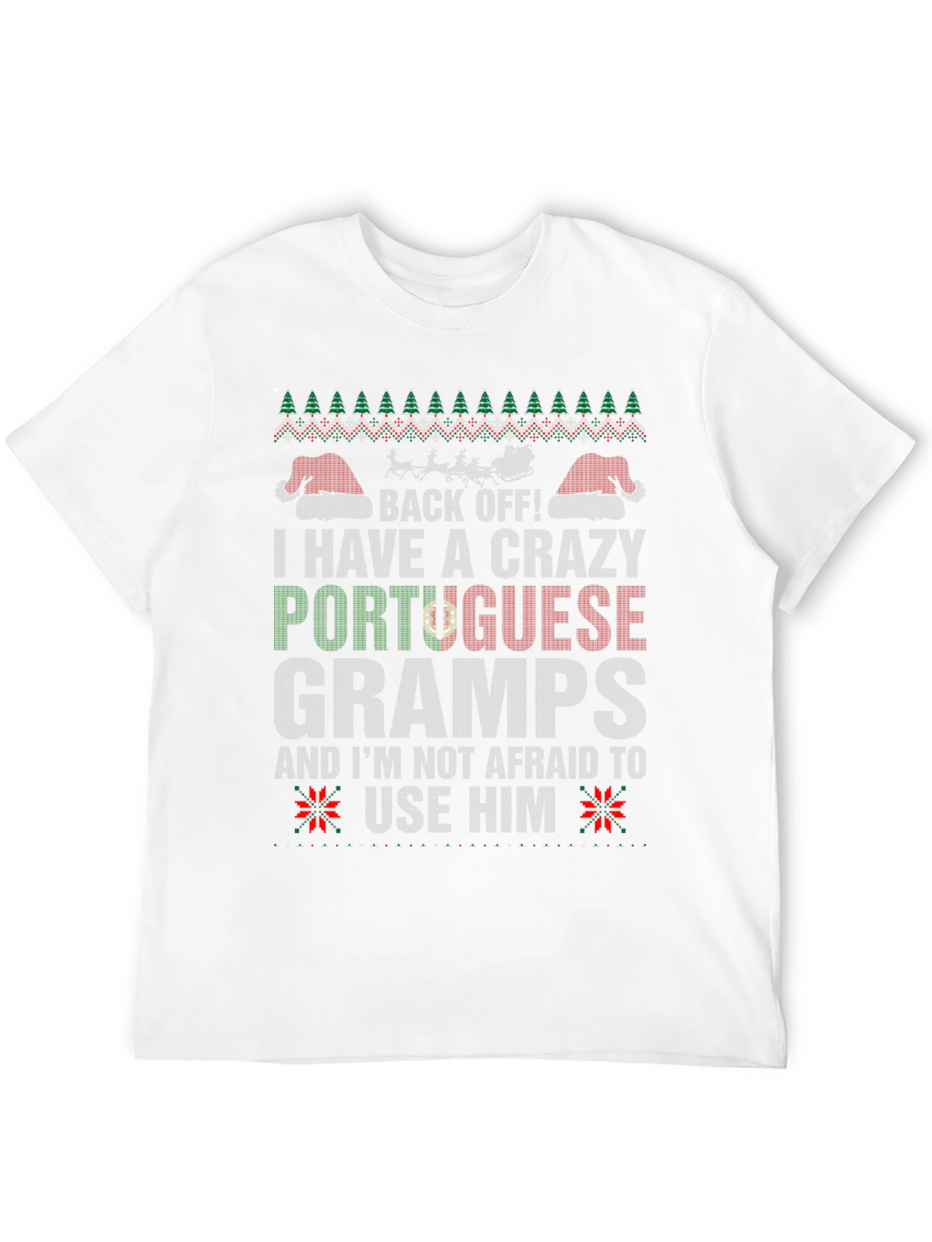 Crazy Portuguese Gramps Christmas Sweater T-Shirt