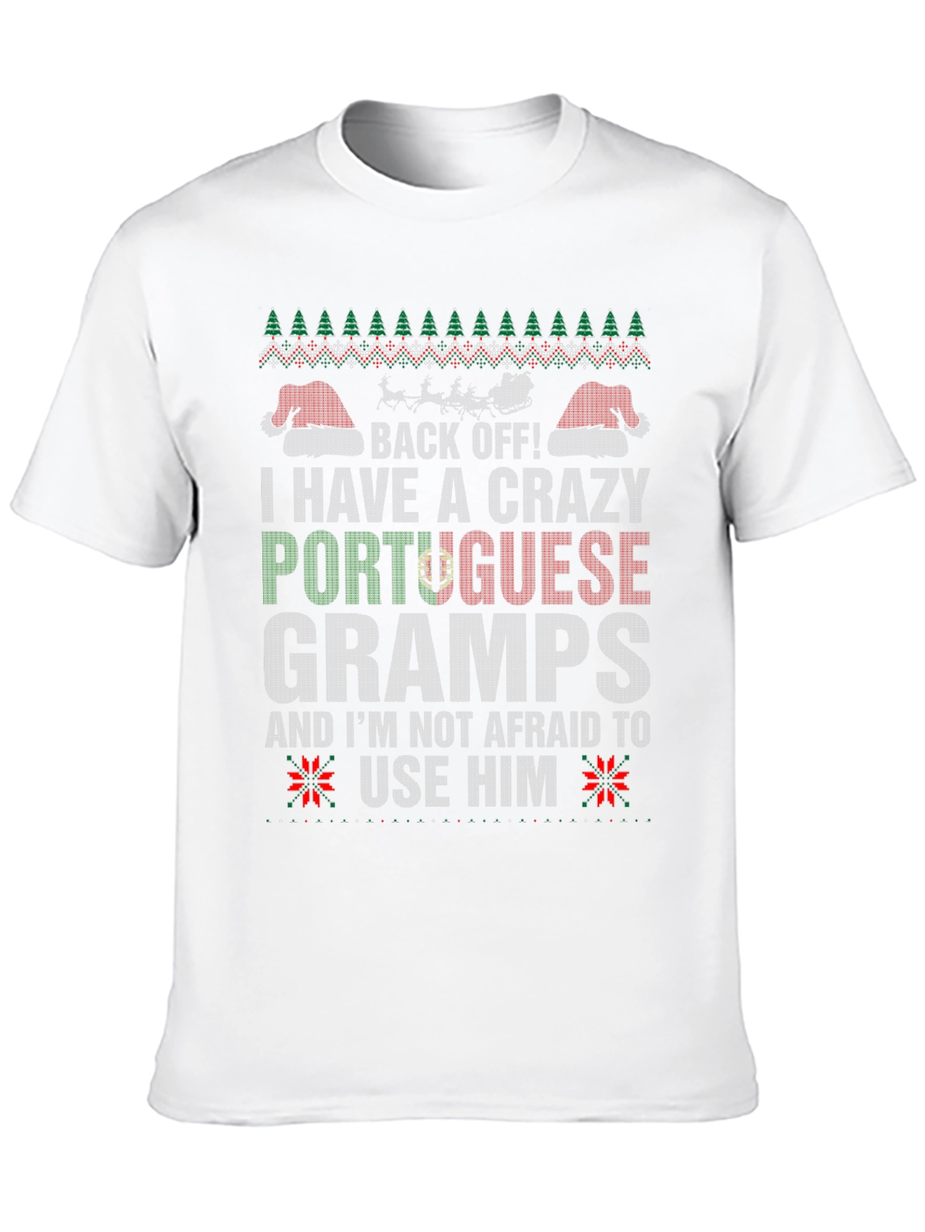 Crazy Portuguese Gramps Christmas Sweater T-Shirt