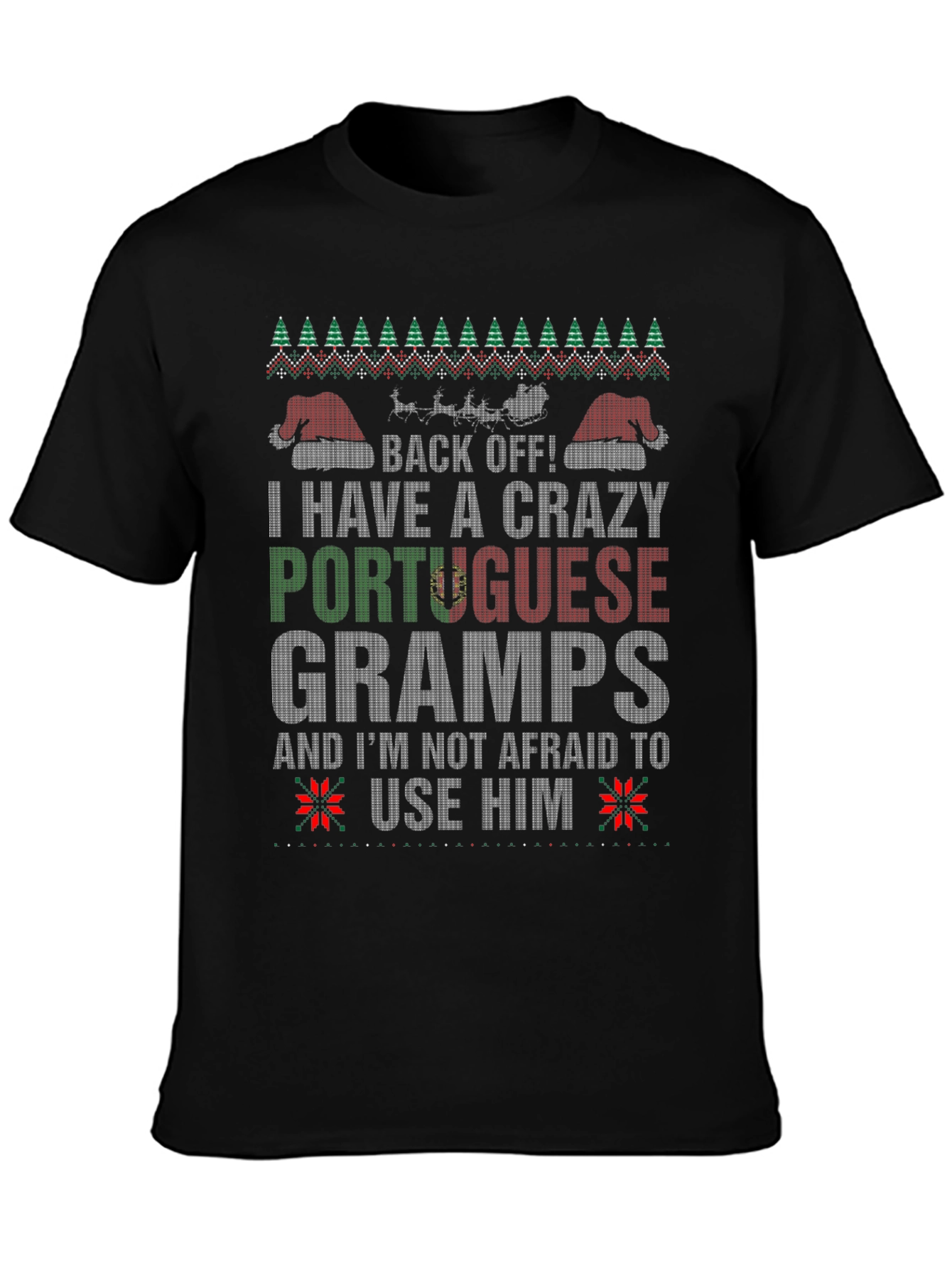 Crazy Portuguese Gramps Christmas Sweater T-Shirt