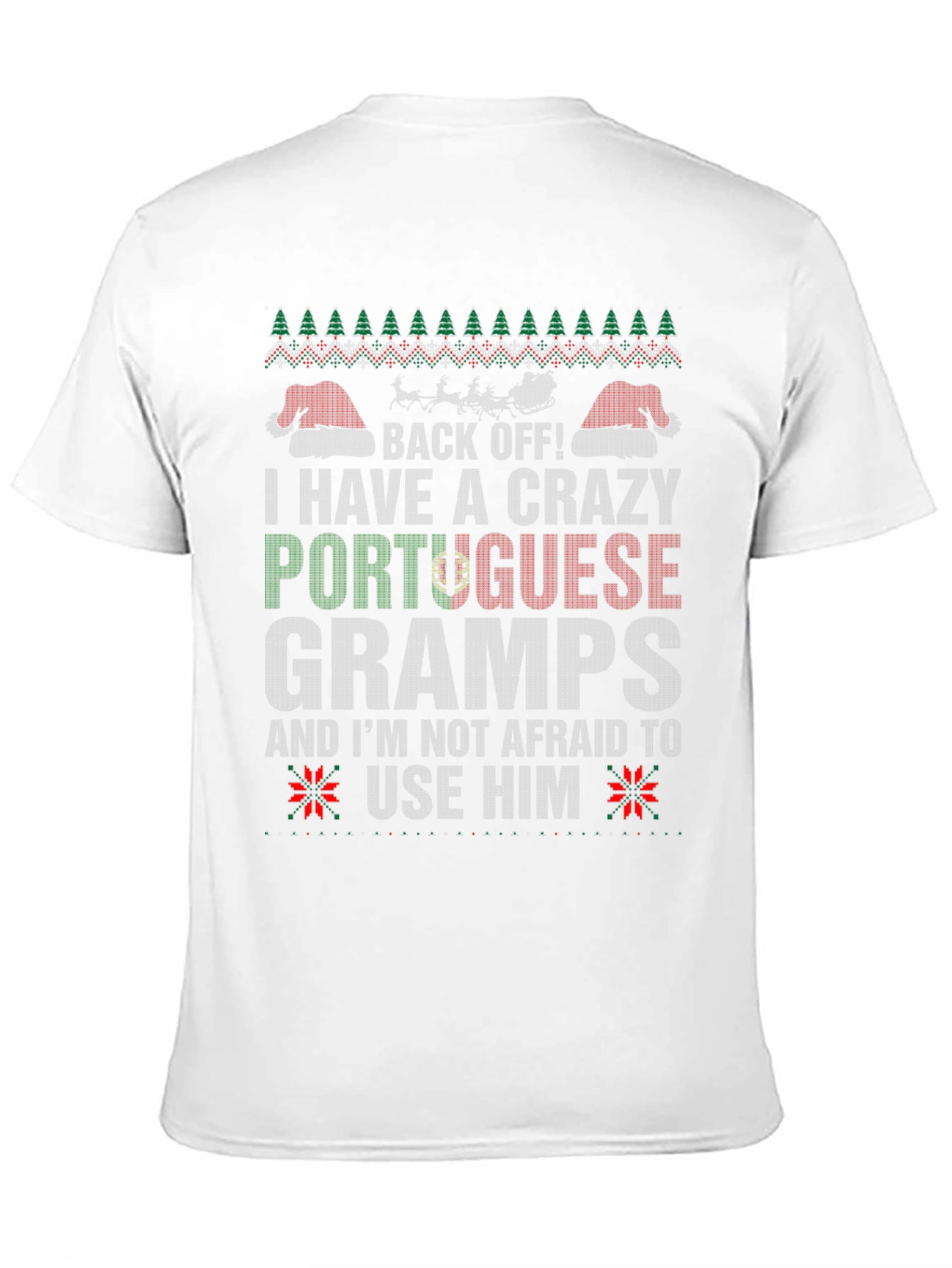 Crazy Portuguese Gramps Christmas Sweater T-Shirt