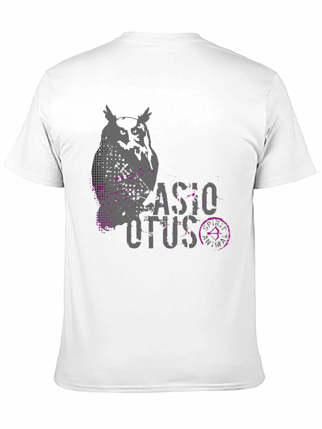 Owl Spirit Animal Graphic Print Mens Black T-Shirt