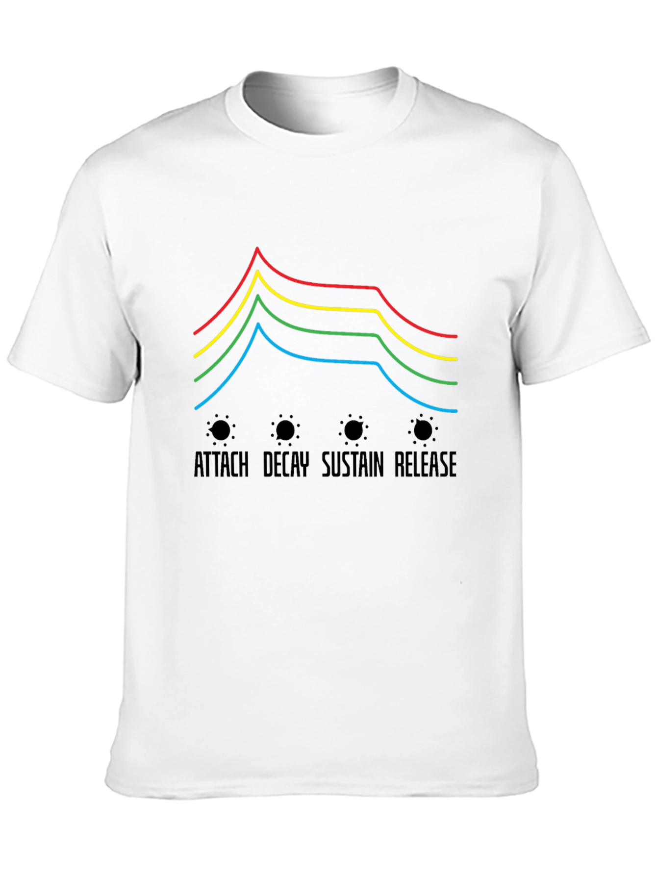Synthesizer ADSR Envelope Black T-Shirt