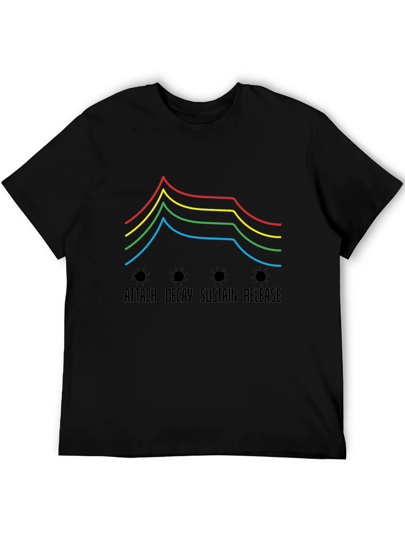 Synthesizer ADSR Envelope Black T-Shirt