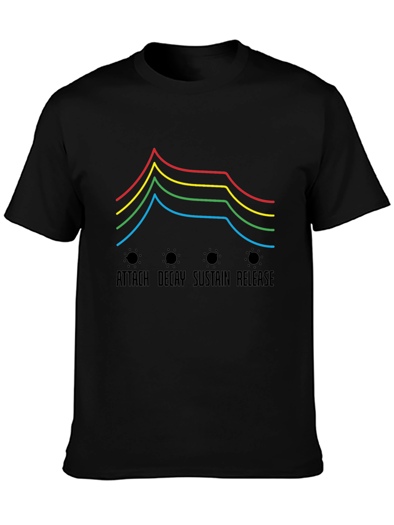 Synthesizer ADSR Envelope Black T-Shirt