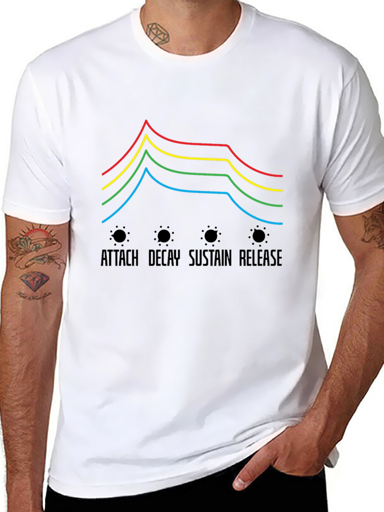 Synthesizer ADSR Envelope Black T-Shirt