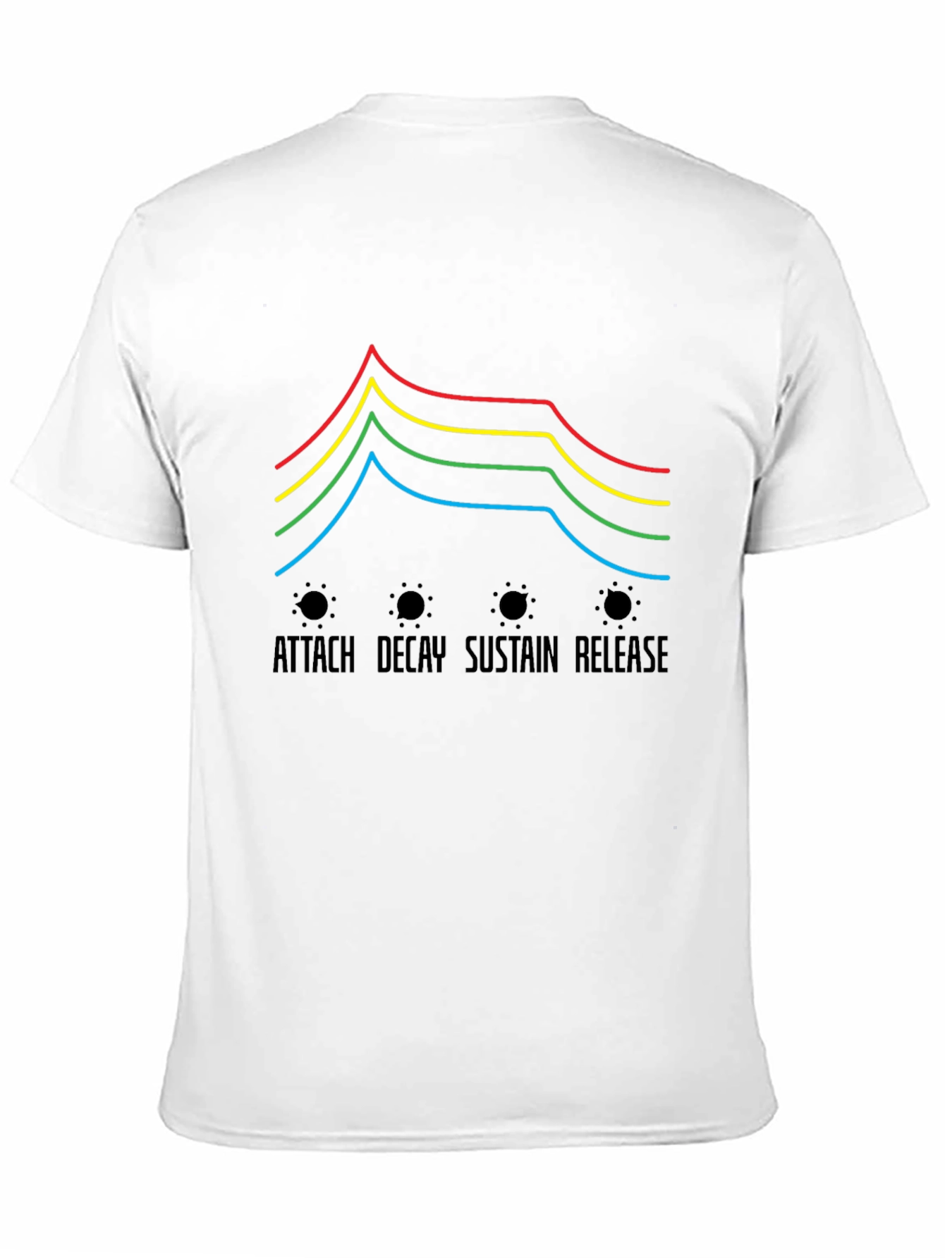 Synthesizer ADSR Envelope Black T-Shirt