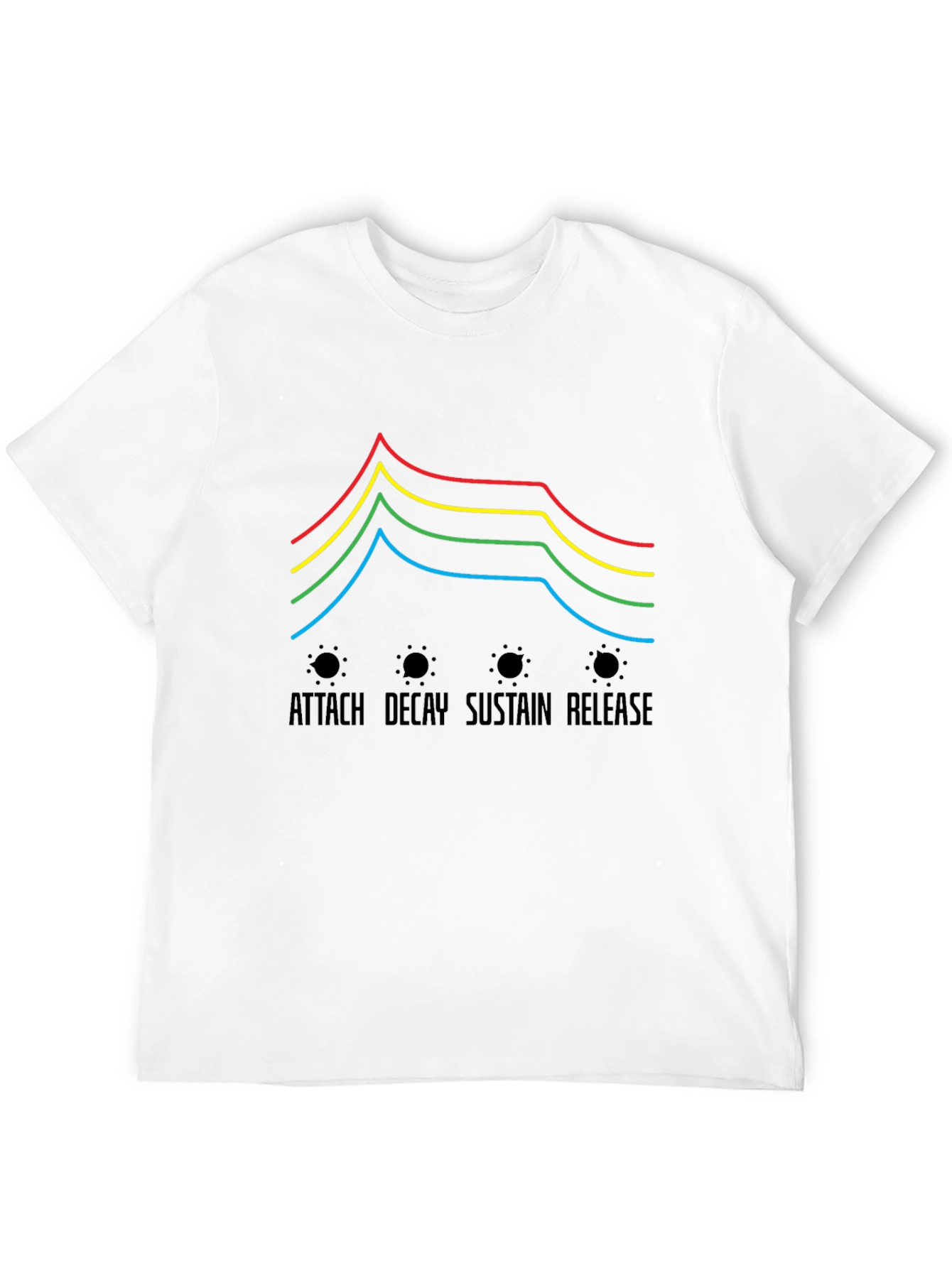 Synthesizer ADSR Envelope Black T-Shirt