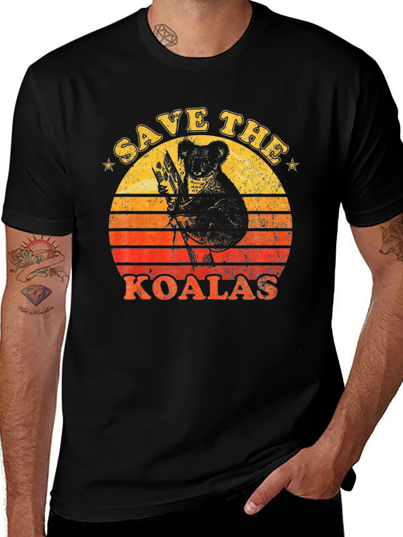 Save the Koalas Graphic Tee - Retro Style