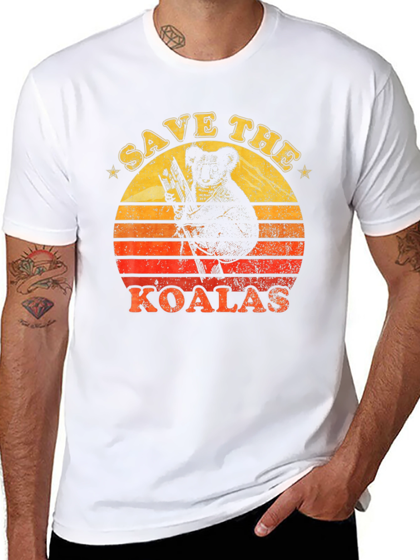 Save the Koalas Graphic Tee - Retro Style