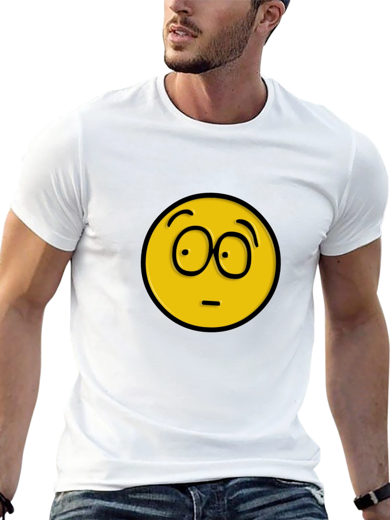 Confused Emoji Black T-Shirt - Express Yourself!
