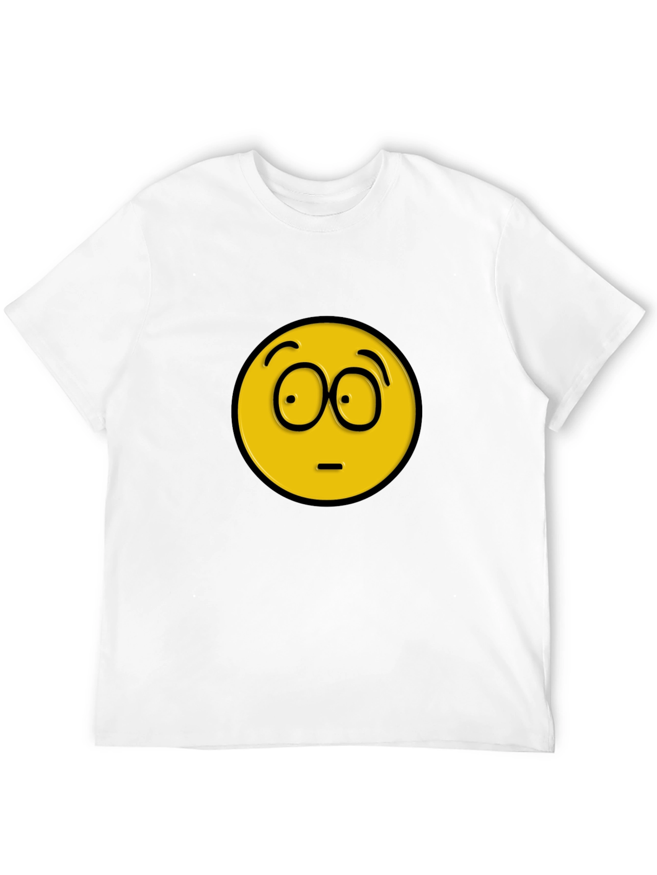 Confused Emoji Black T-Shirt - Express Yourself!