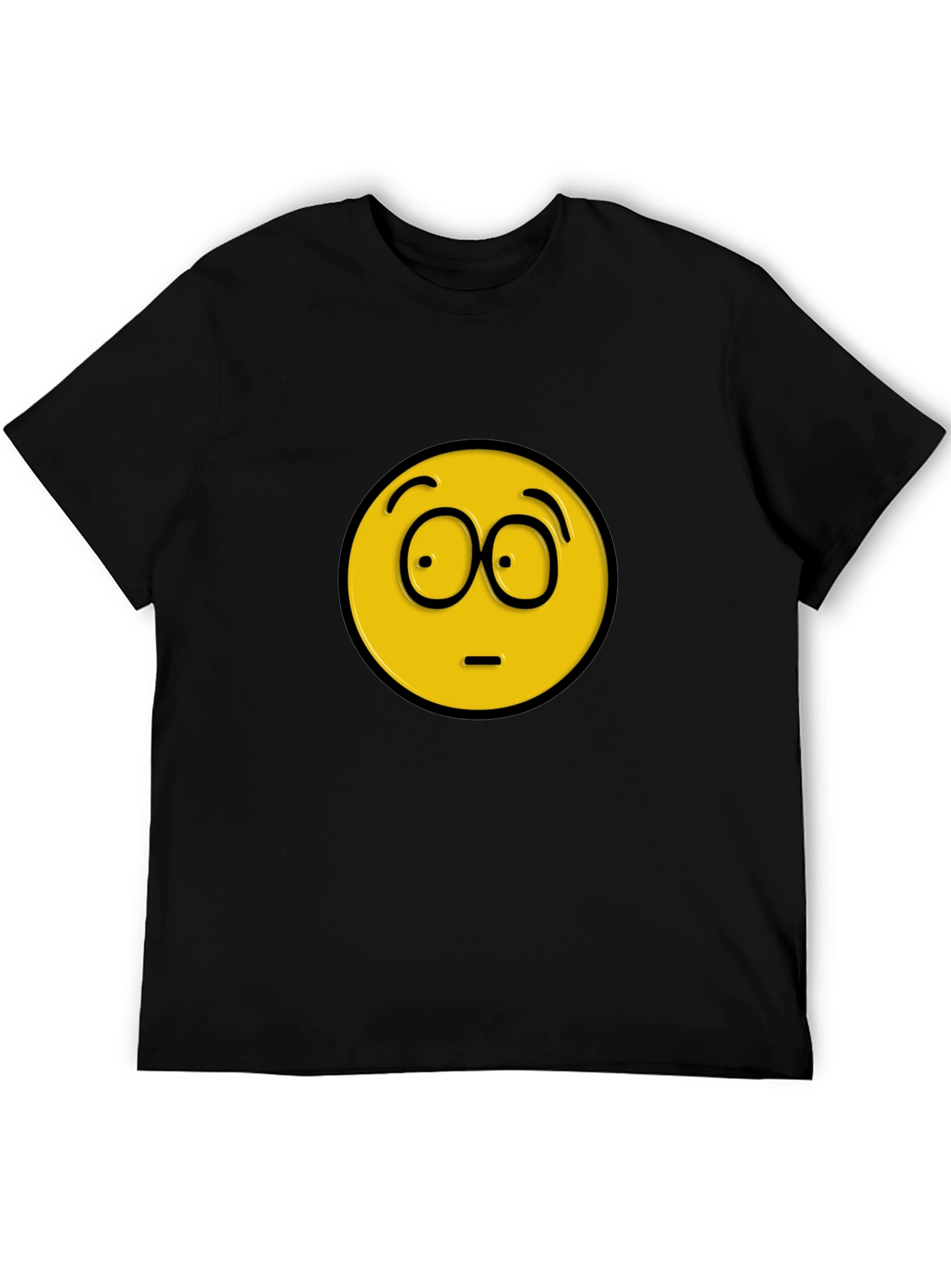 Confused Emoji Black T-Shirt - Express Yourself!