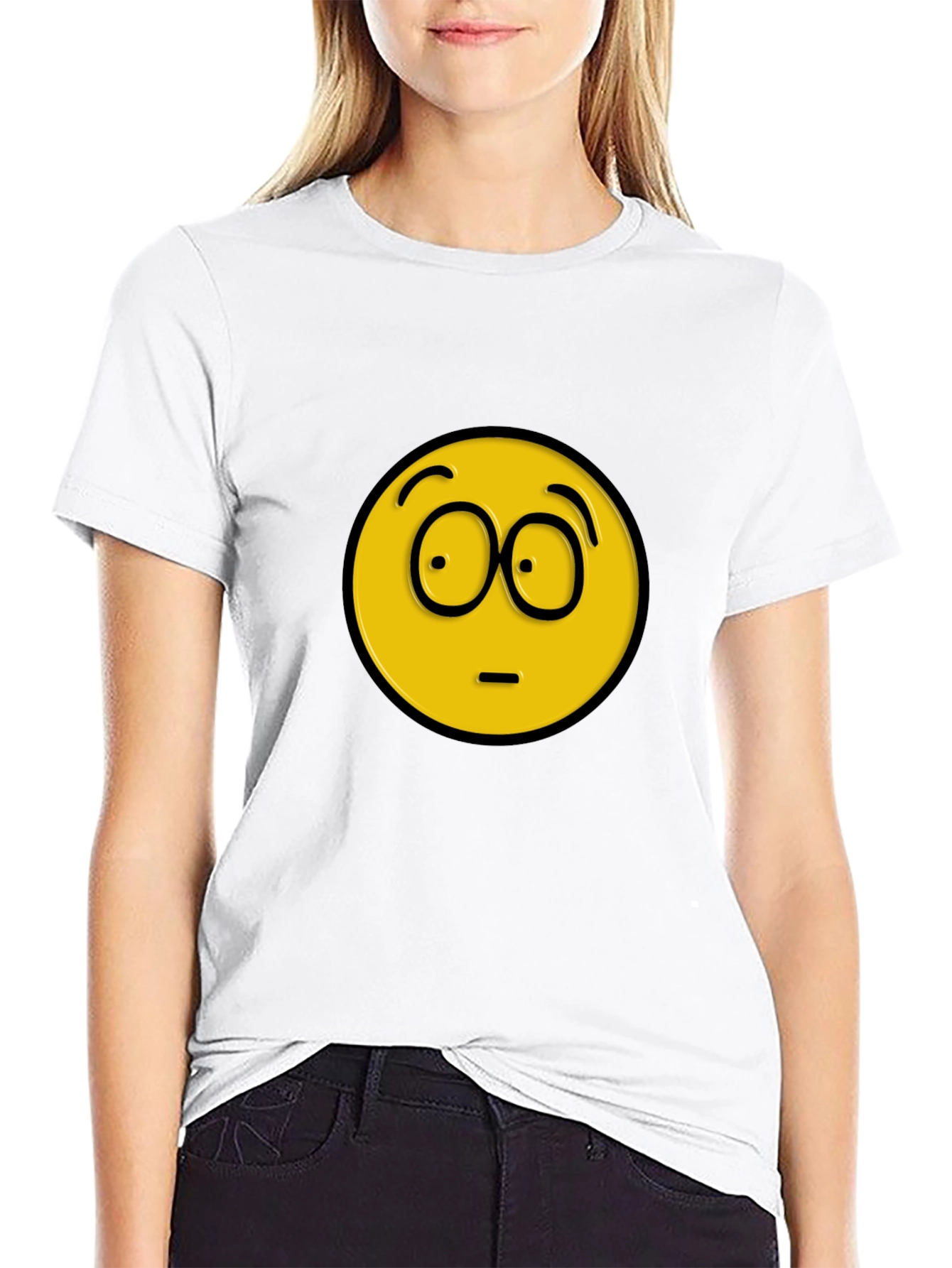 Confused Emoji Black T-Shirt - Express Yourself!
