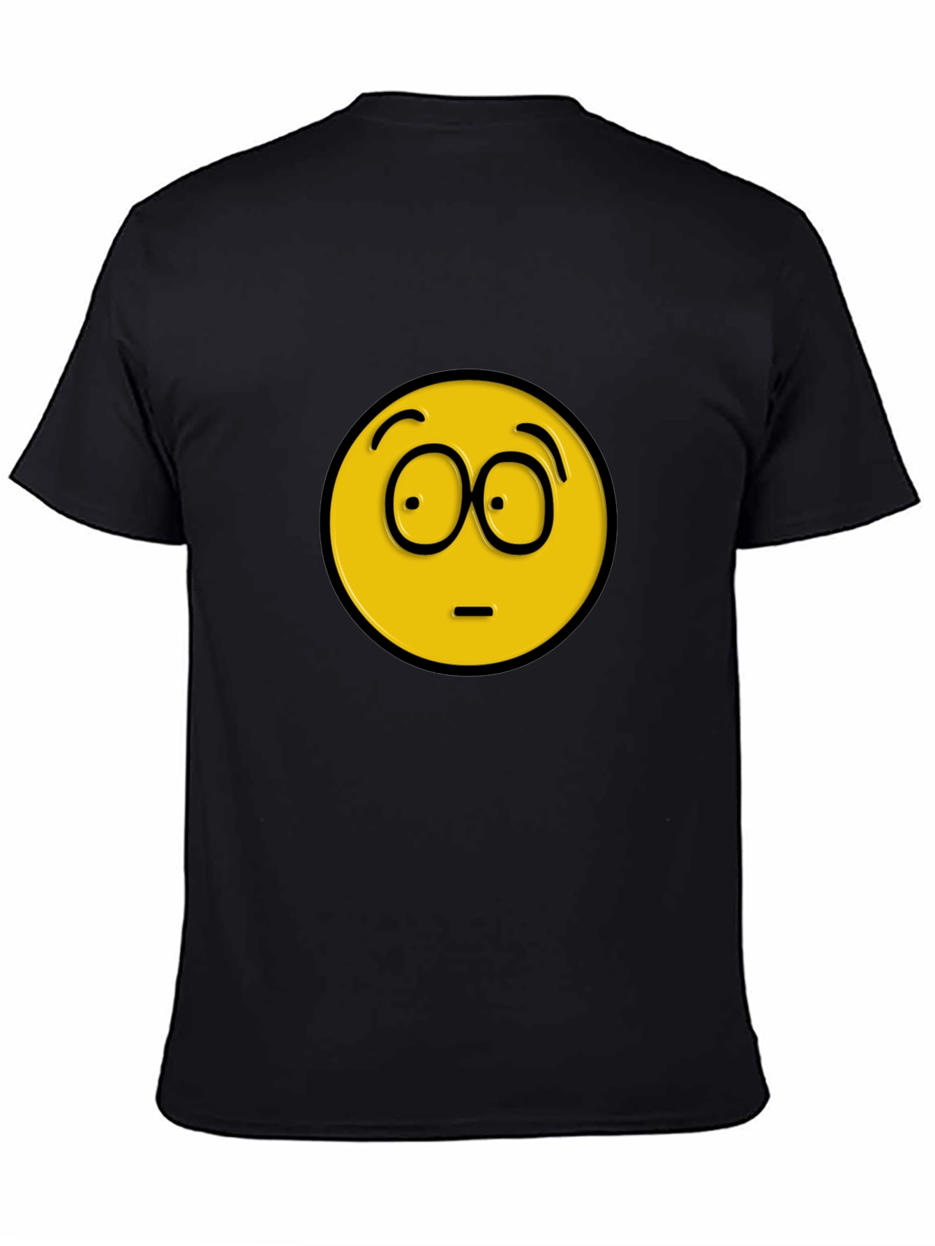 Confused Emoji Black T-Shirt - Express Yourself!