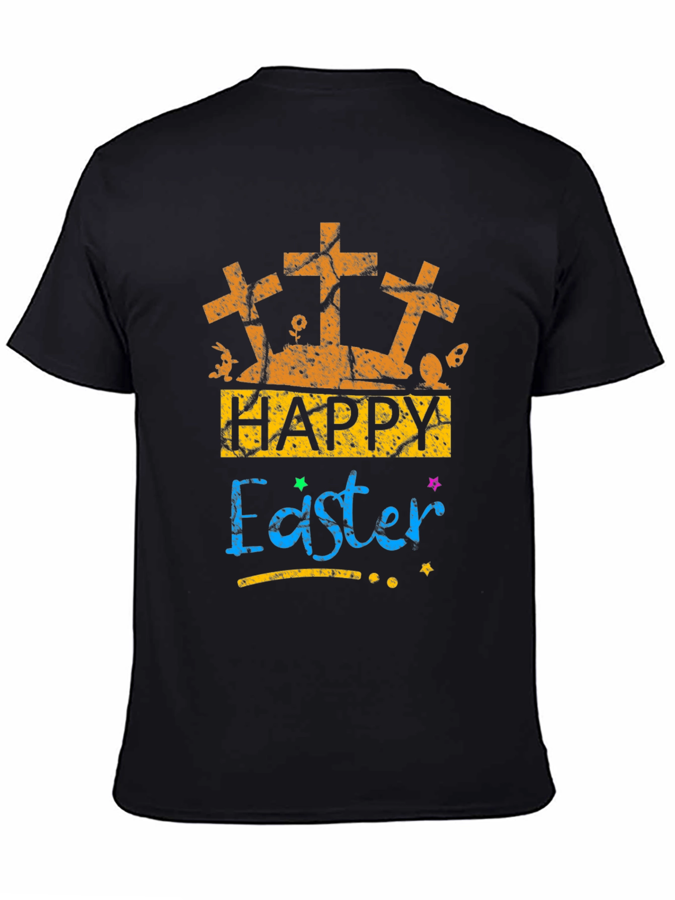 Happy Easter T-Shirt with Crosses and Bunny