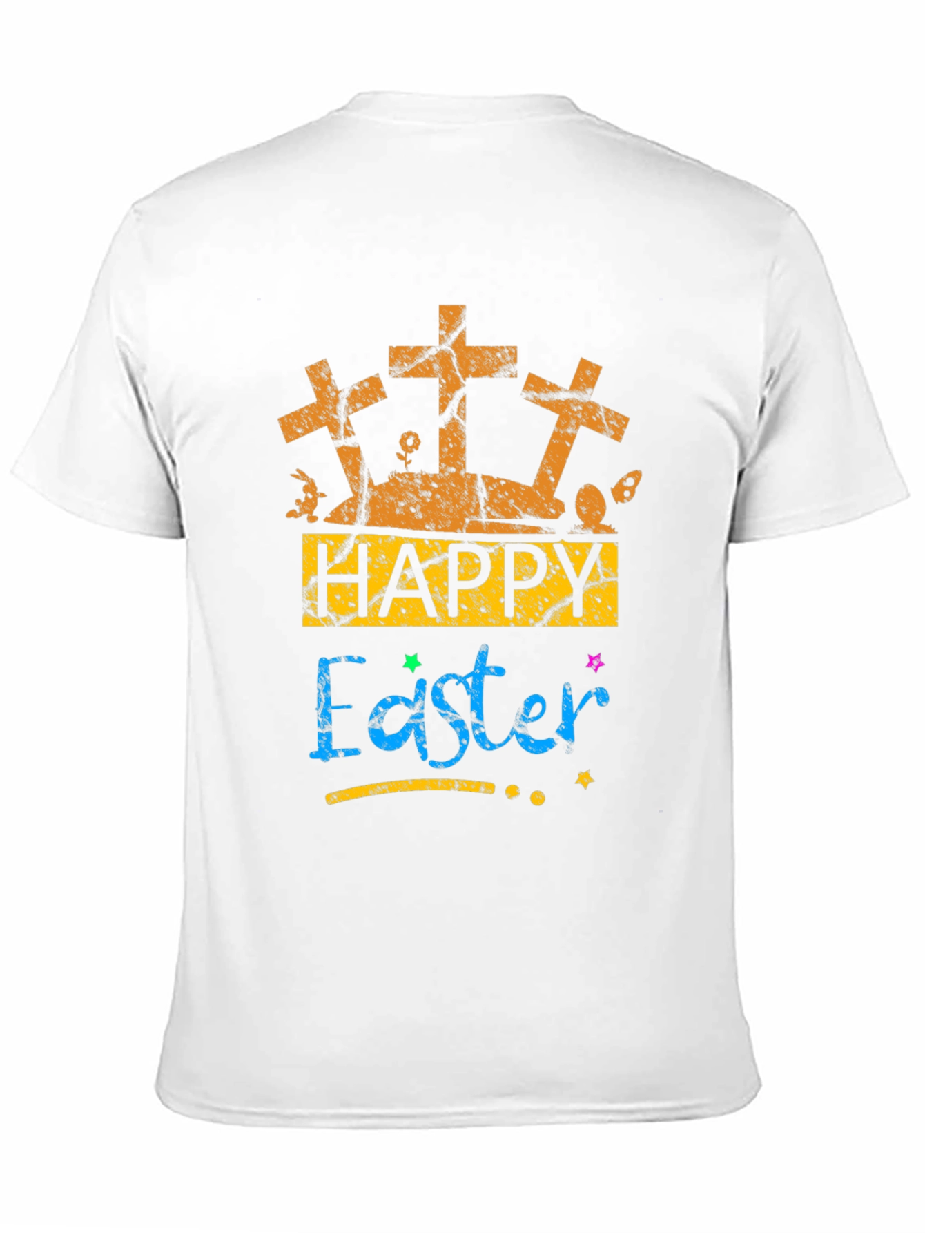 Happy Easter T-Shirt with Crosses and Bunny