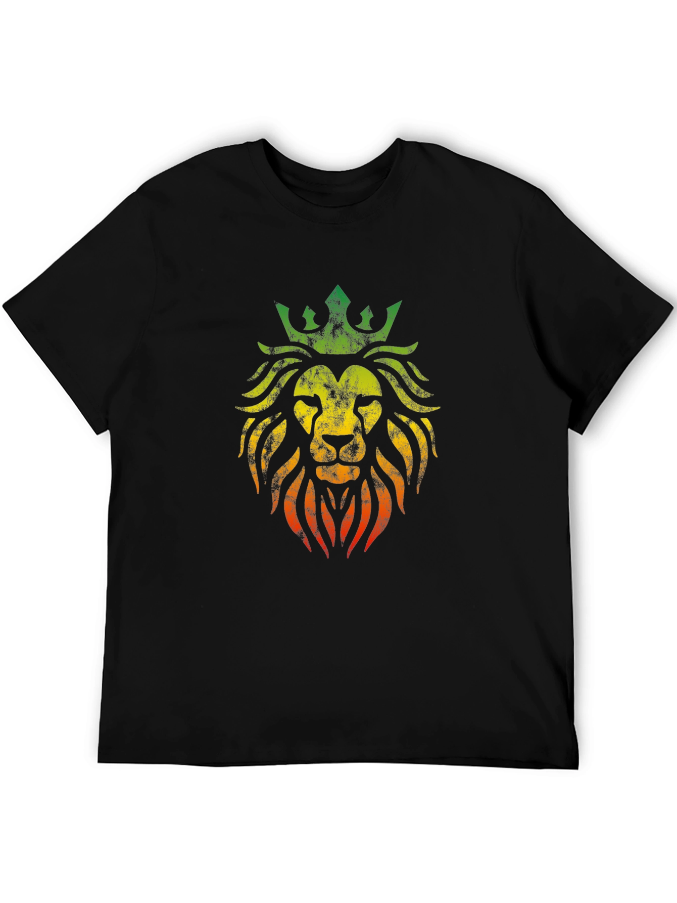 Rasta Lion King Mens Black T-Shirt