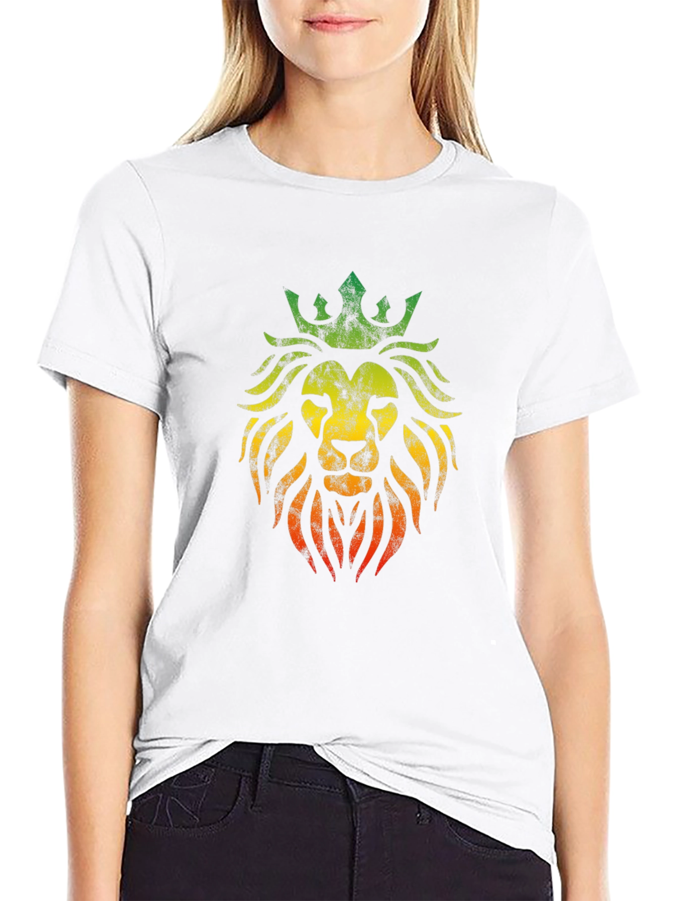 Rasta Lion King Mens Black T-Shirt