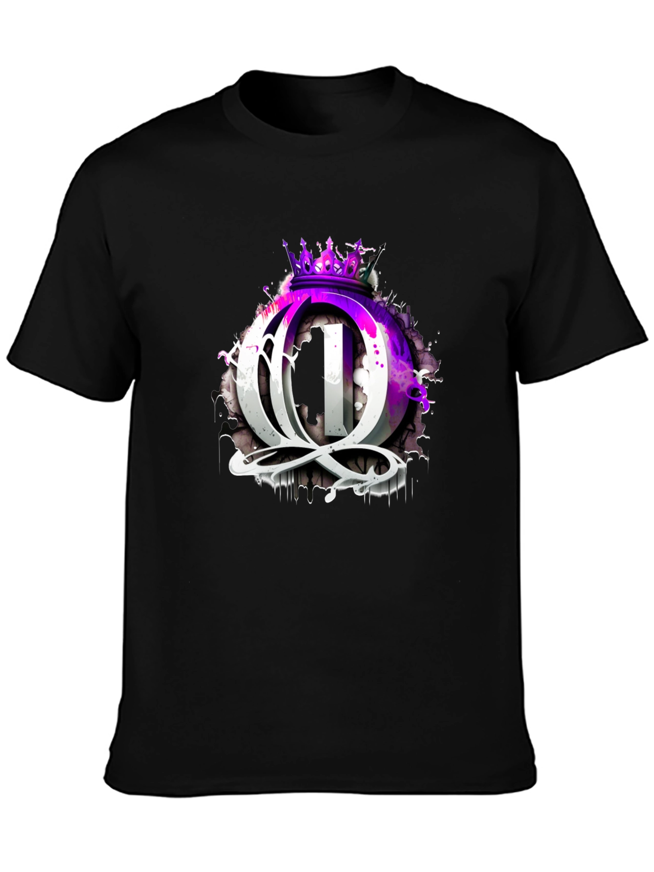 Queen Crown Graphic Black T-Shirt
