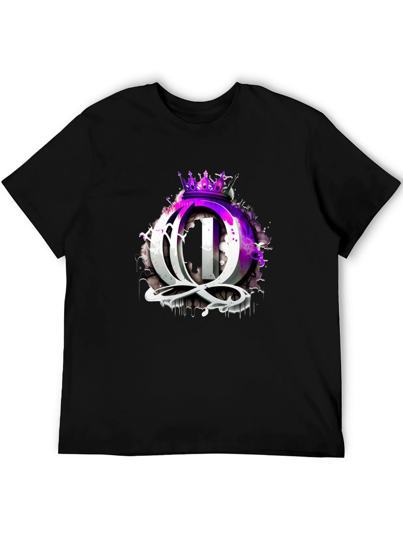 Queen Crown Graphic Black T-Shirt