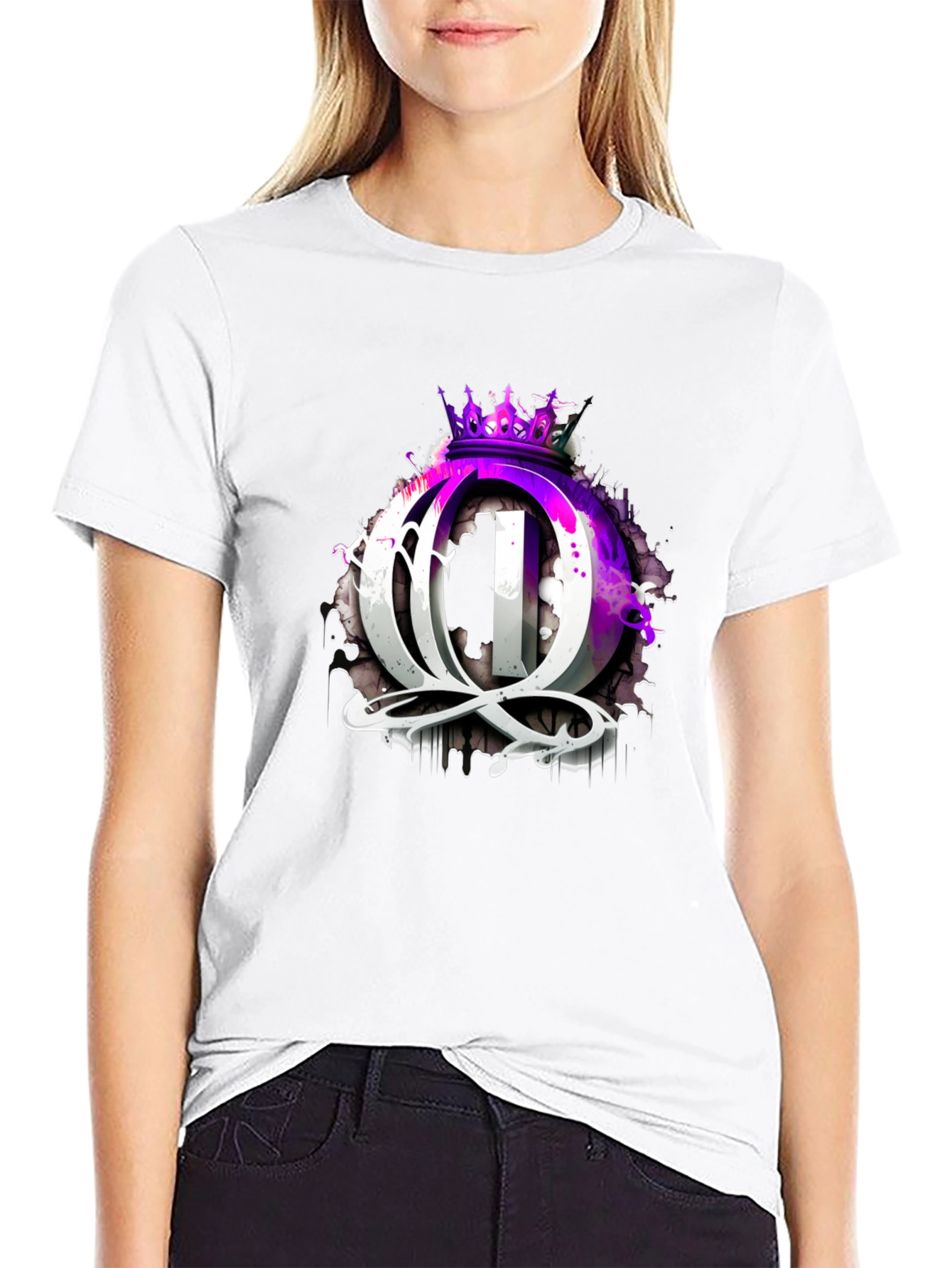 Queen Crown Graphic Black T-Shirt