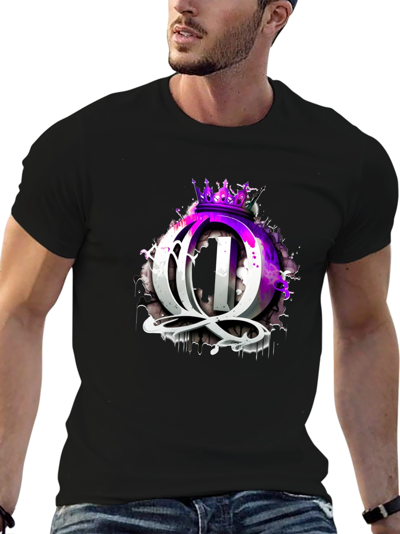 Queen Crown Graphic Black T-Shirt