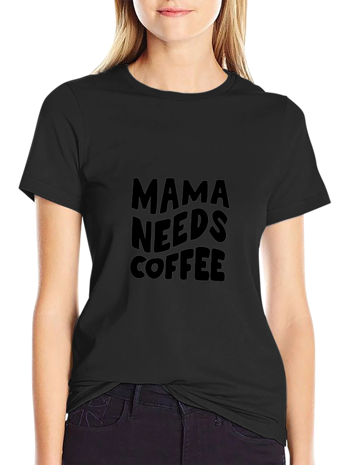Mama Needs Coffee Graphic Tee - Black