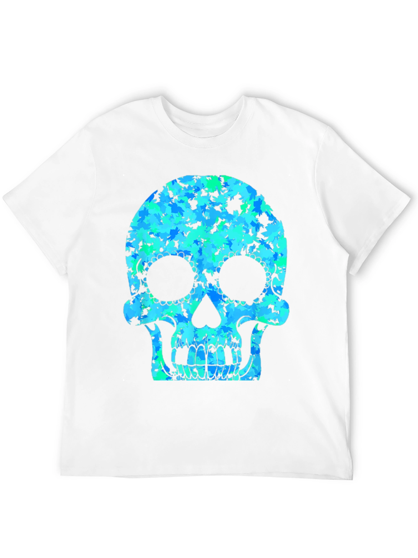 Skull Graphic Tee - Cool Camo Sugar Skull