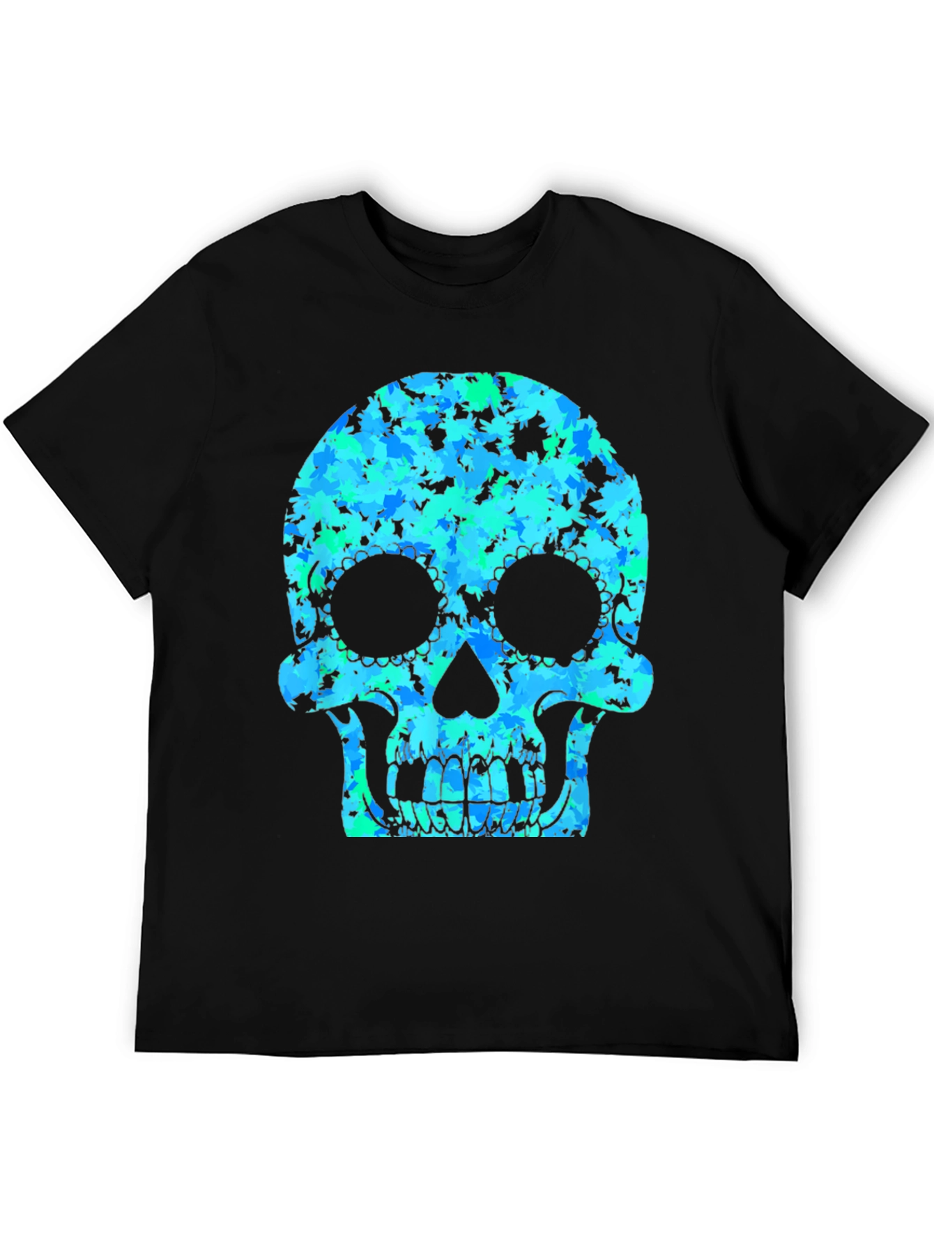 Skull Graphic Tee - Cool Camo Sugar Skull