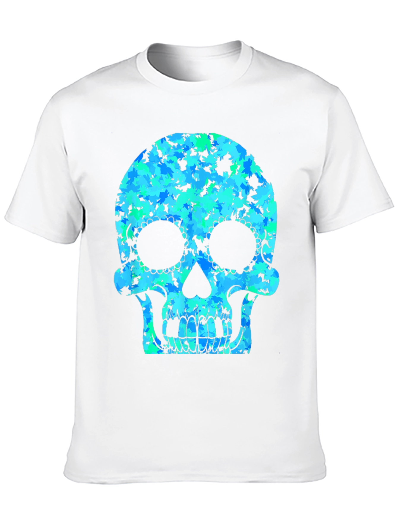 Skull Graphic Tee - Cool Camo Sugar Skull