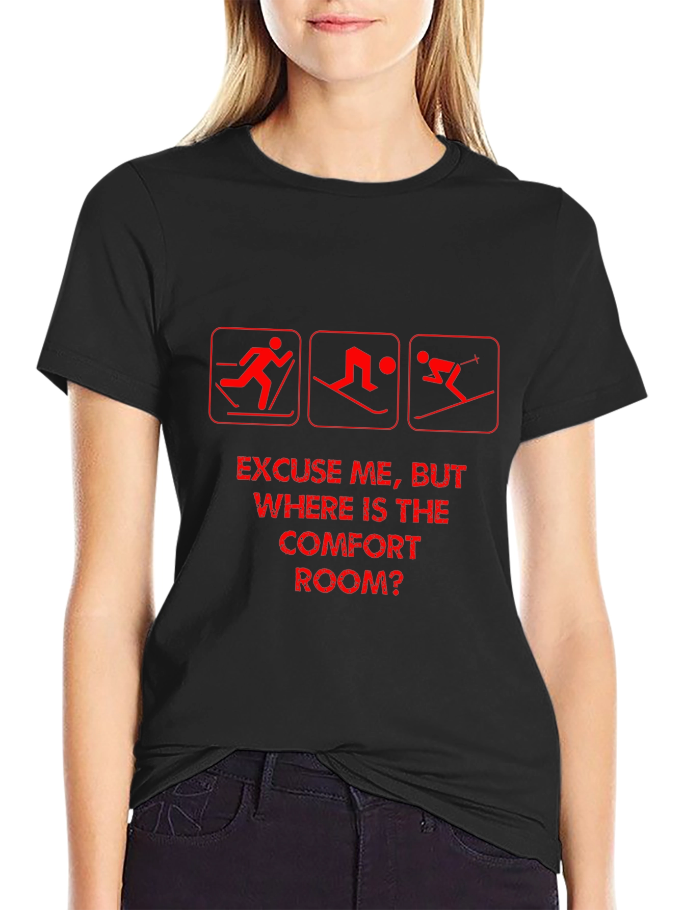 Funny Skiing T-Shirt - Comfort Room Humor